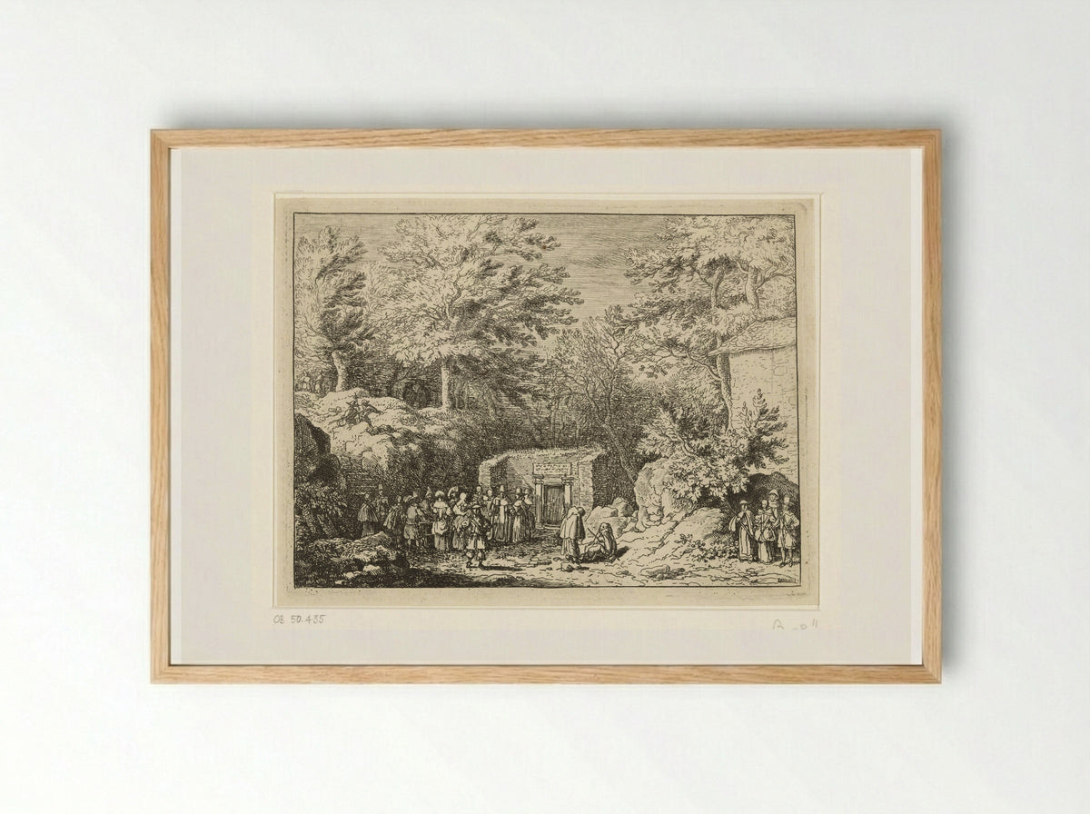 Gezicht op de bron van Sauvenière - Allaert van Everdingen - Framed Print Wood