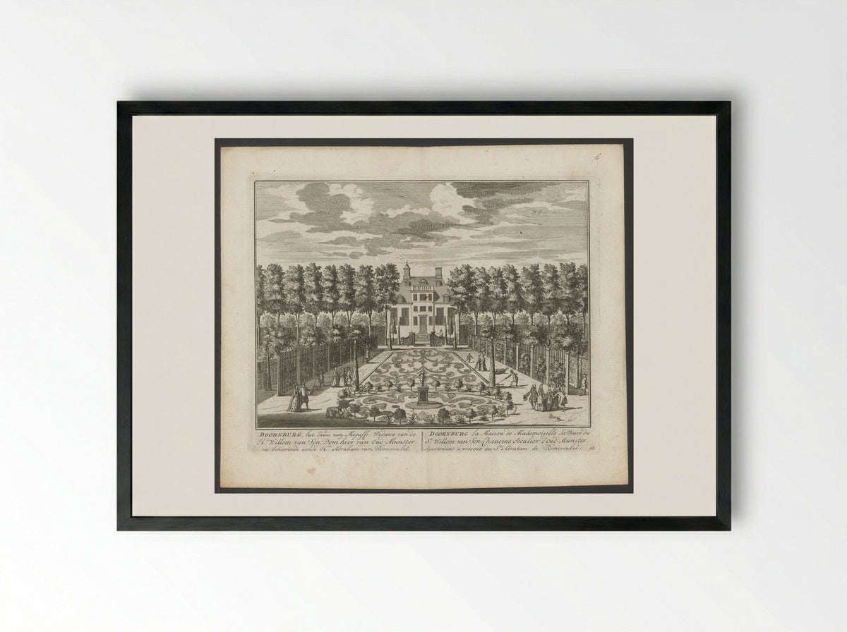 Gezicht op de buitenplaats Doornburgh nabij Maarssen - Daniël Stopendaal - Framed Print Black