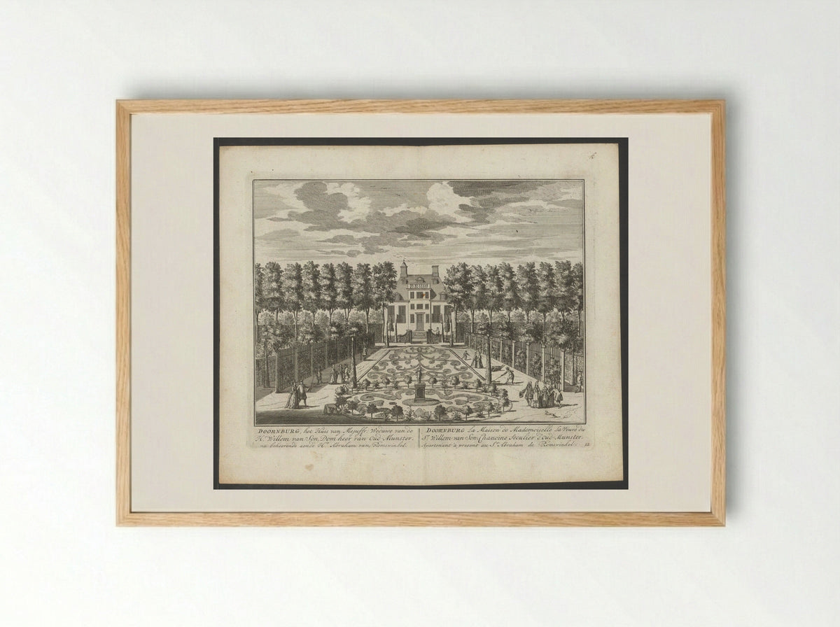 Gezicht op de buitenplaats Doornburgh nabij Maarssen - Daniël Stopendaal - Framed Print Wood