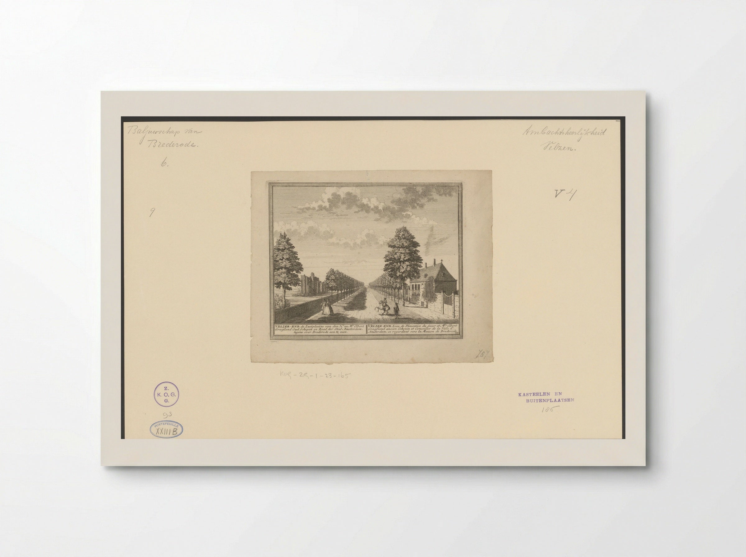 Gezicht op de buitenplaats Velserend - Hendrik de Leth - Poster