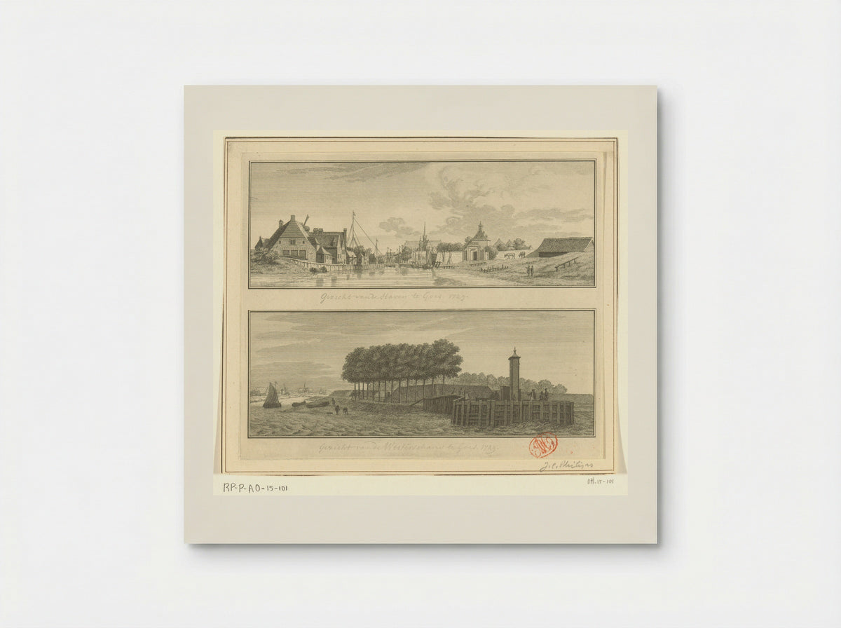 Gezicht op de haven en Westerschans te Goes - Jan Caspar Philips - Poster