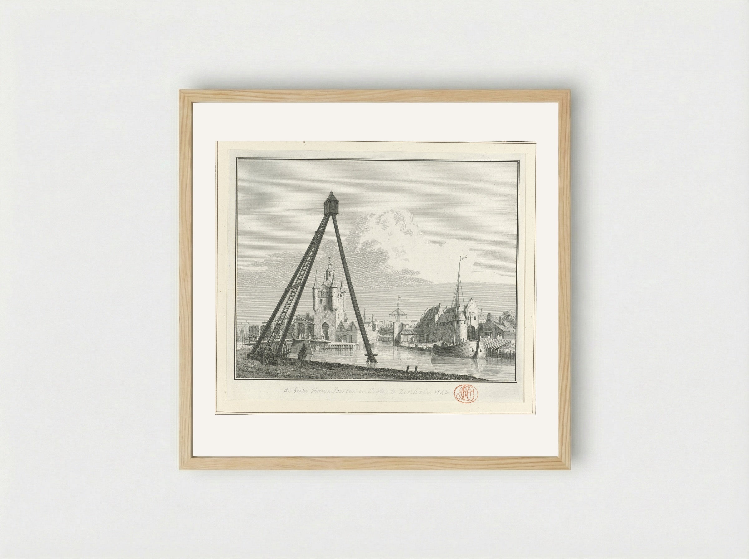 Gezicht op de haven van Zierikzee - Jan Caspar Philips - Framed Print Wood
