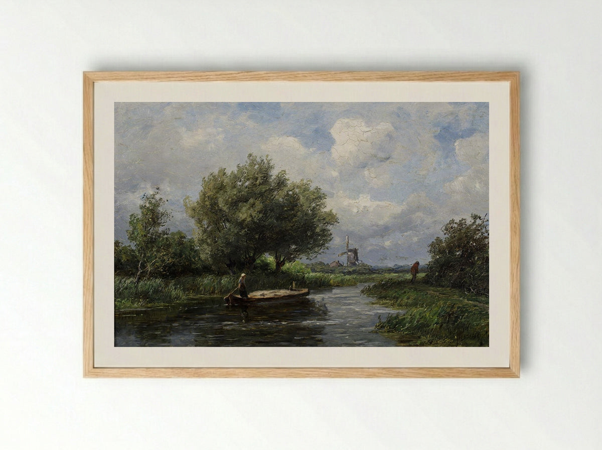 Gezicht op de heide met twee bomen - Jan Willem van Borselen - Framed Print Wood
