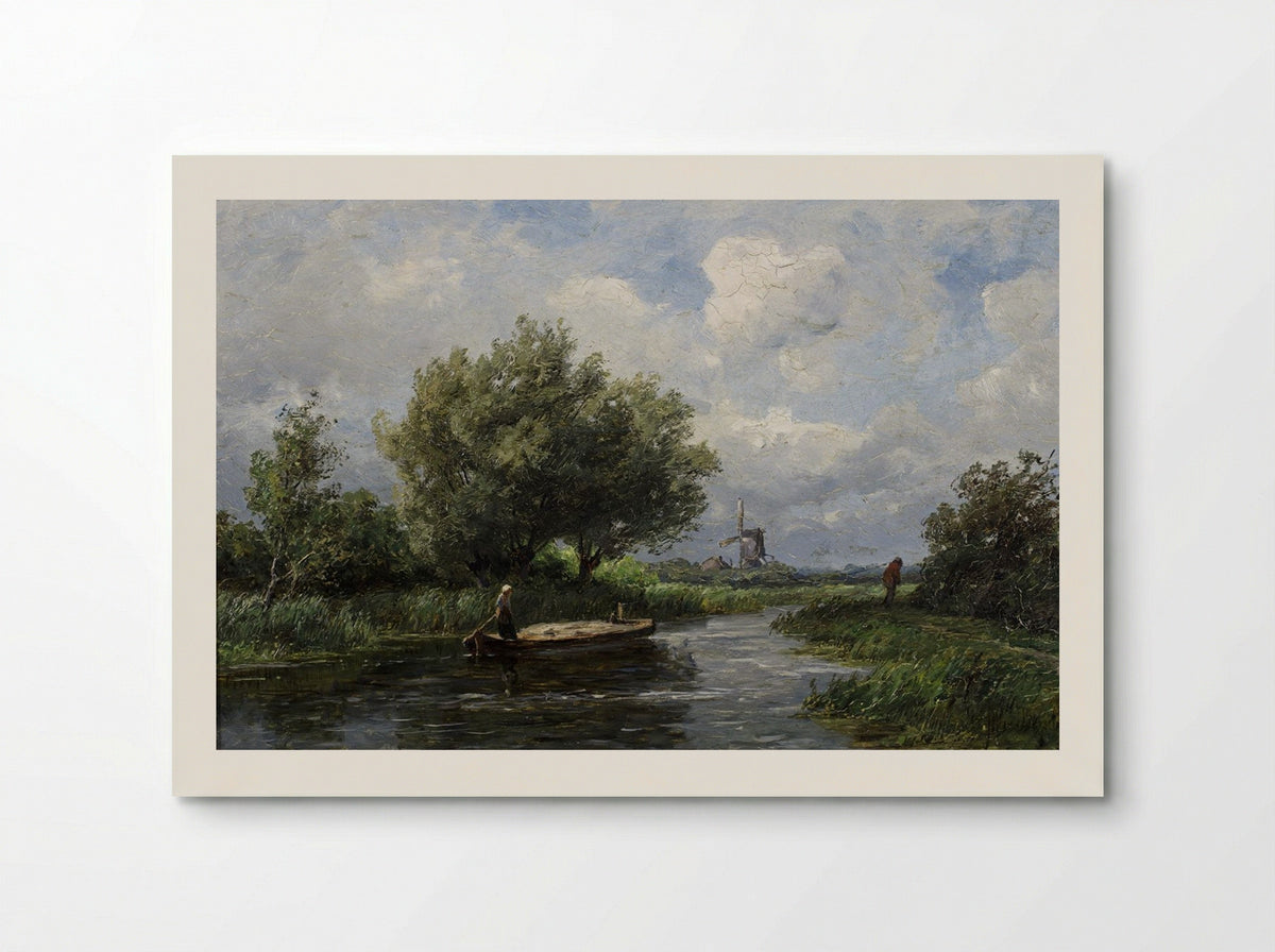 Gezicht op de heide met twee bomen - Jan Willem van Borselen - Poster