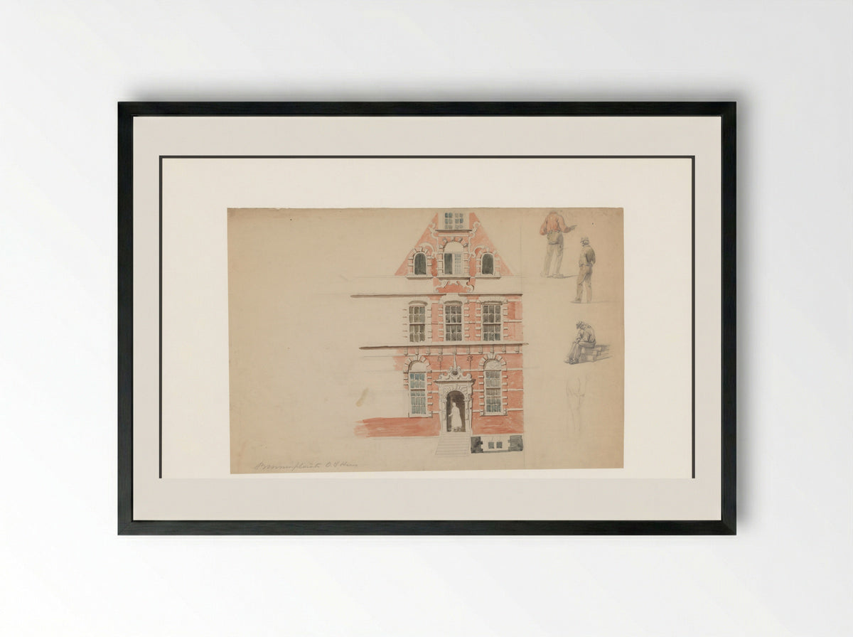 Gezicht op de ingang op de binnenplaats van het Oost-Indisch Huis - A. Goedkoop - Framed Print Black