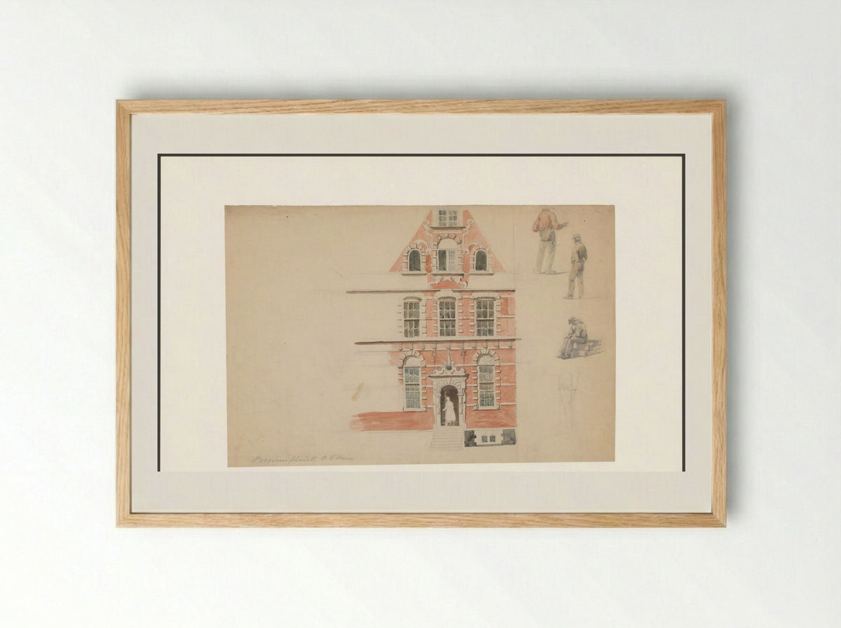 Gezicht op de ingang op de binnenplaats van het Oost-Indisch Huis - A. Goedkoop - Framed Print Wood