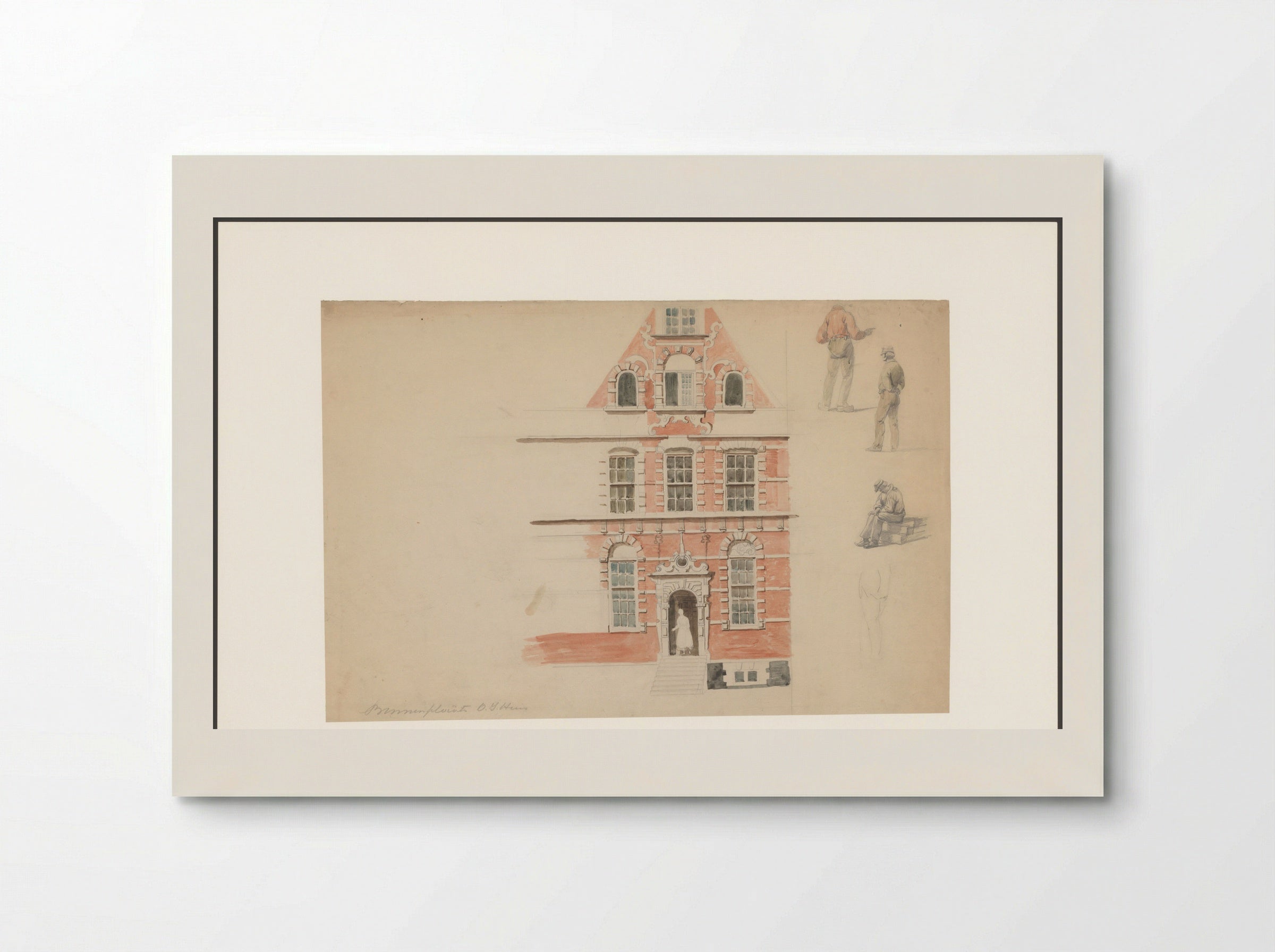 Gezicht op de ingang op de binnenplaats van het Oost-Indisch Huis - A. Goedkoop - Poster