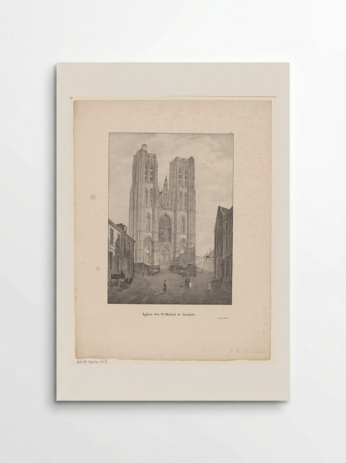 Gezicht op de kathedraal van Sint-Michiel en Sint-Goedele - Jean-Baptiste Madou - Poster