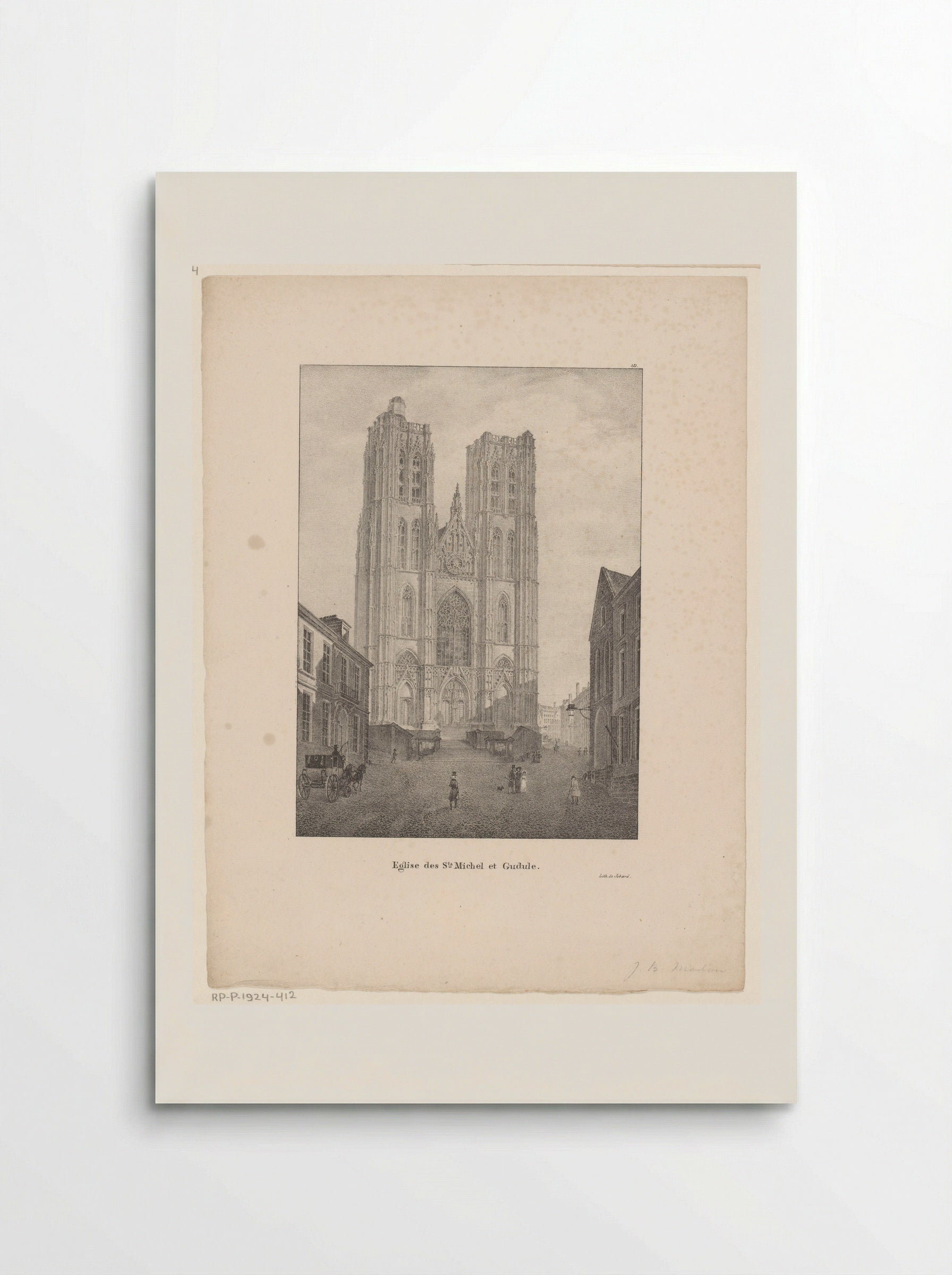 Gezicht op de kathedraal van Sint-Michiel en Sint-Goedele - Jean-Baptiste Madou - Poster