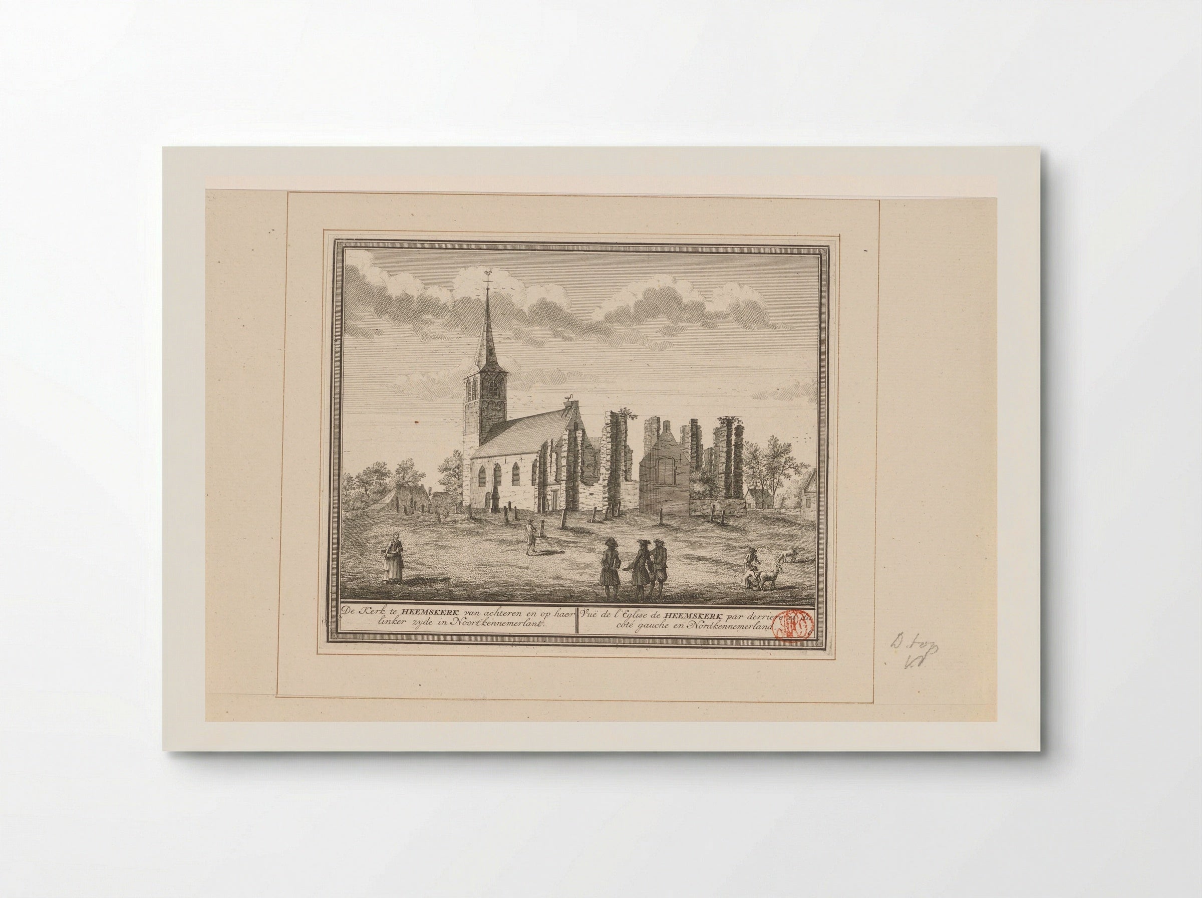 Gezicht op de kerk te Heemskerk - Hendrik de Leth - Poster