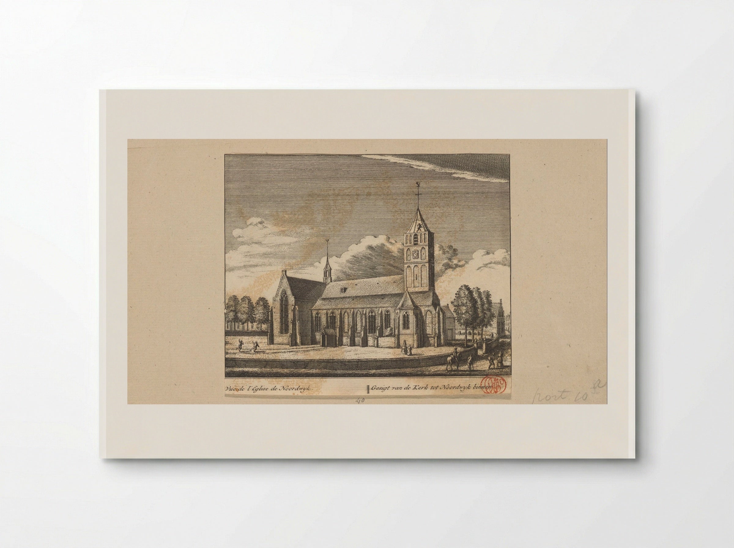 Gezicht op de kerk te Noordwijk-Binnen - Abraham Rademaker - Poster