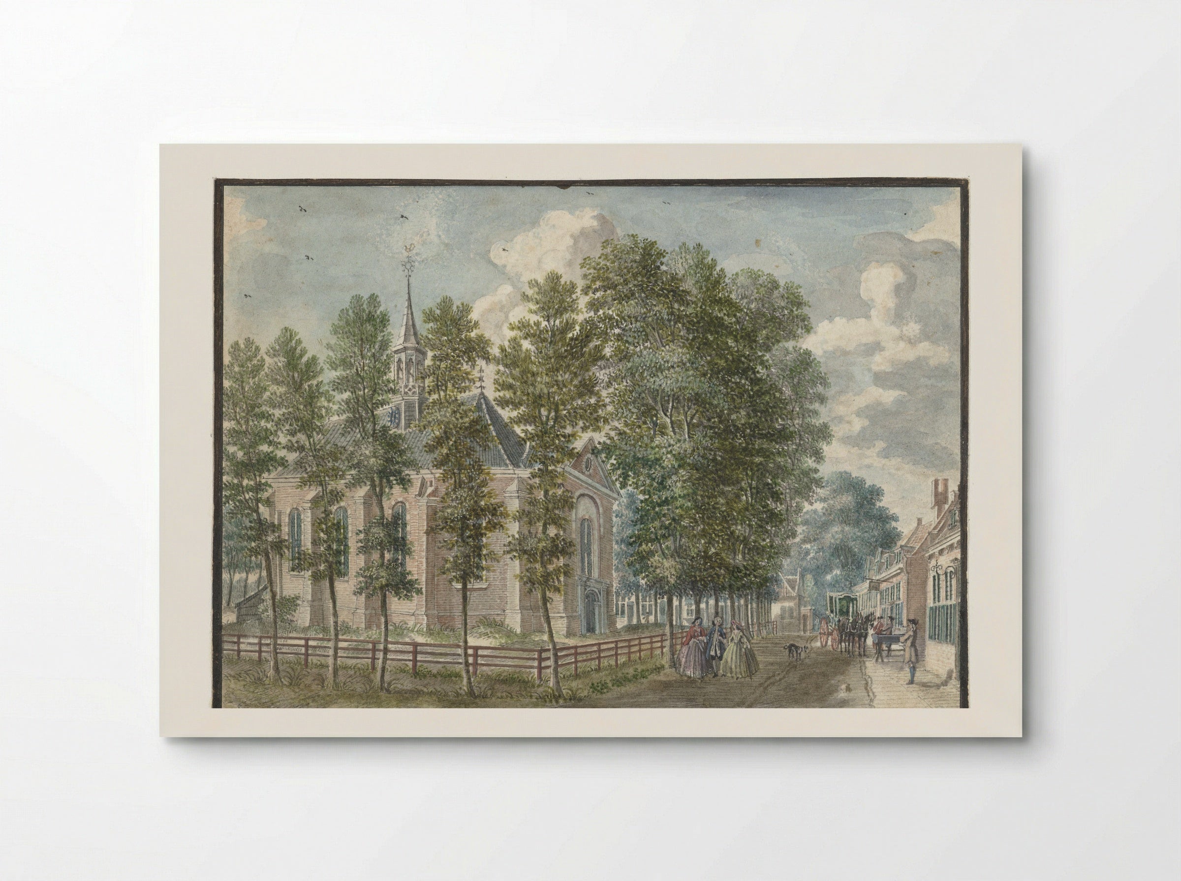Gezicht op de kerk van Bloemendaal - Jan de Beijer - Poster