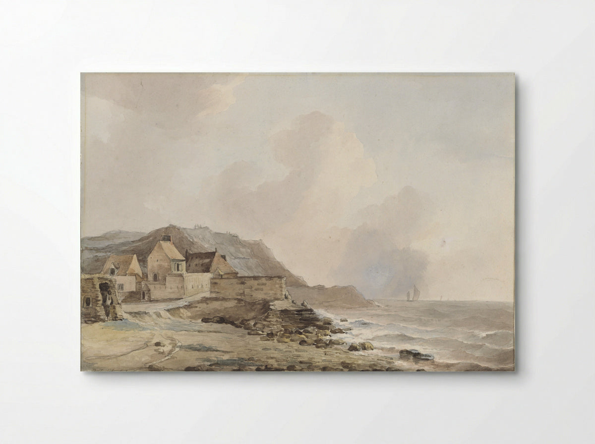 Gezicht op de kust bij Boulogne sur Mer - Petrus Johannes Schotel - Poster