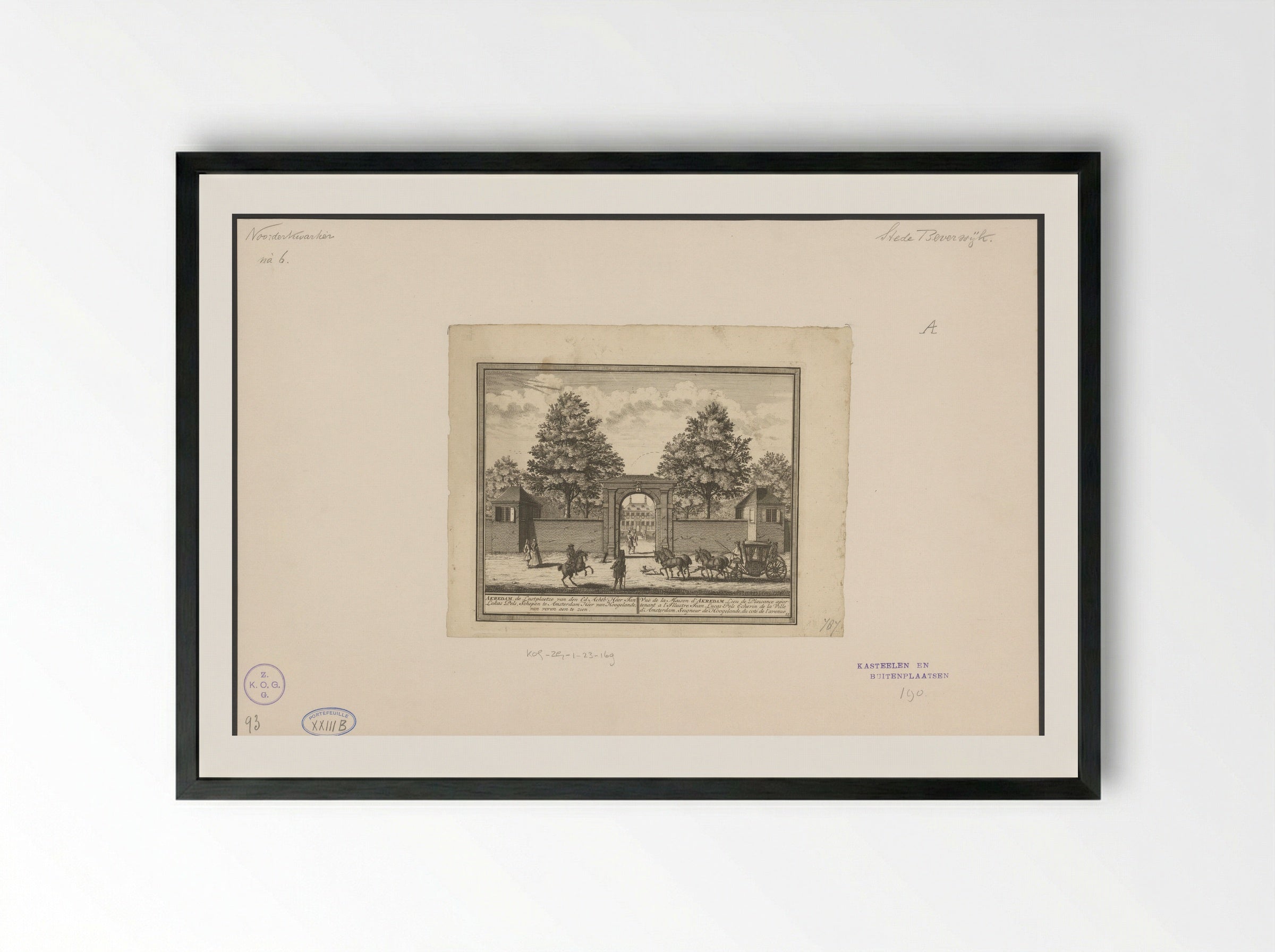 Gezicht op de landgoed Akerendam te Beverwijk - Hendrik de Leth - Framed Print Black