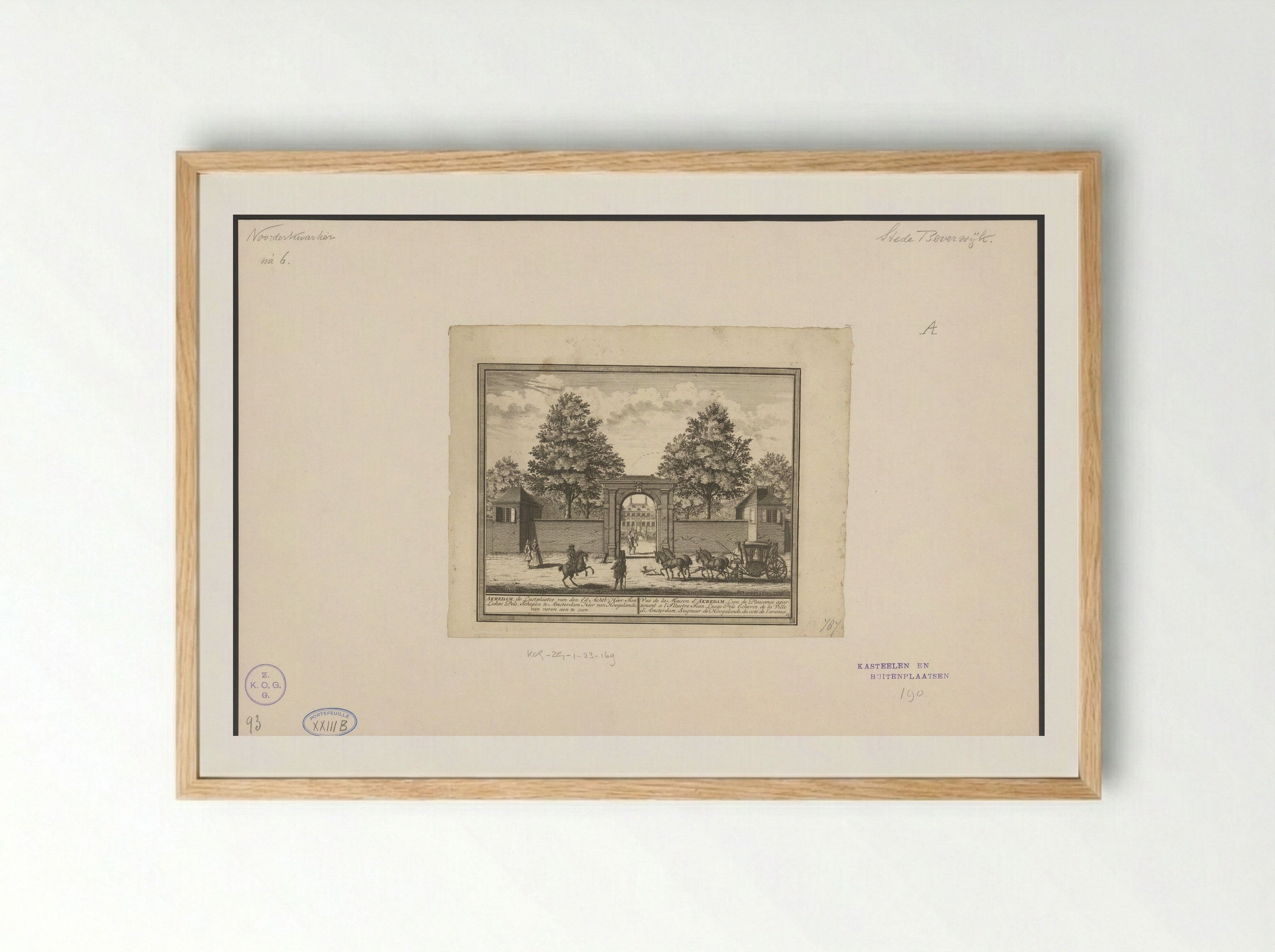 Gezicht op de landgoed Akerendam te Beverwijk - Hendrik de Leth - Framed Print Wood