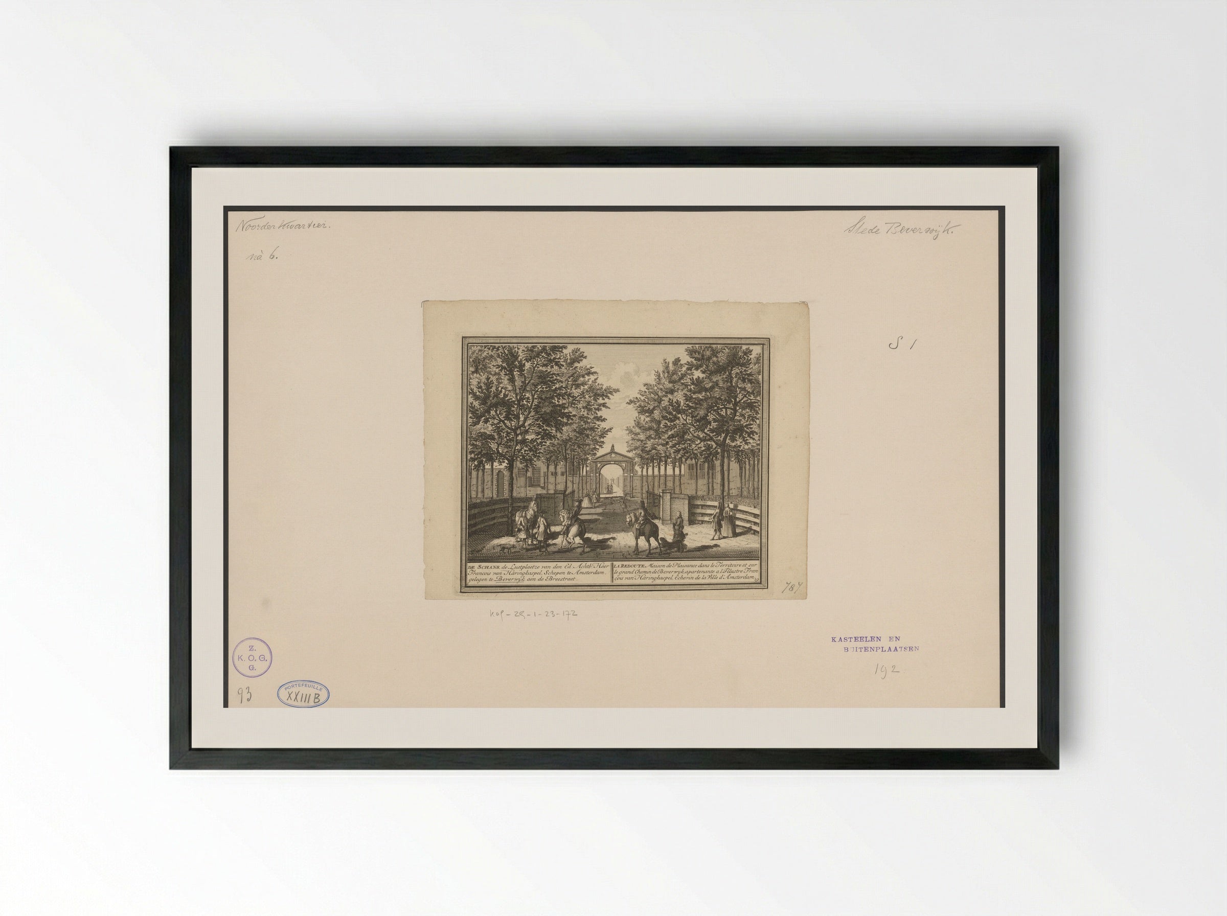 Gezicht op de lustplaats De Schans te Beverwijk - Hendrik de Leth - Framed Print Black