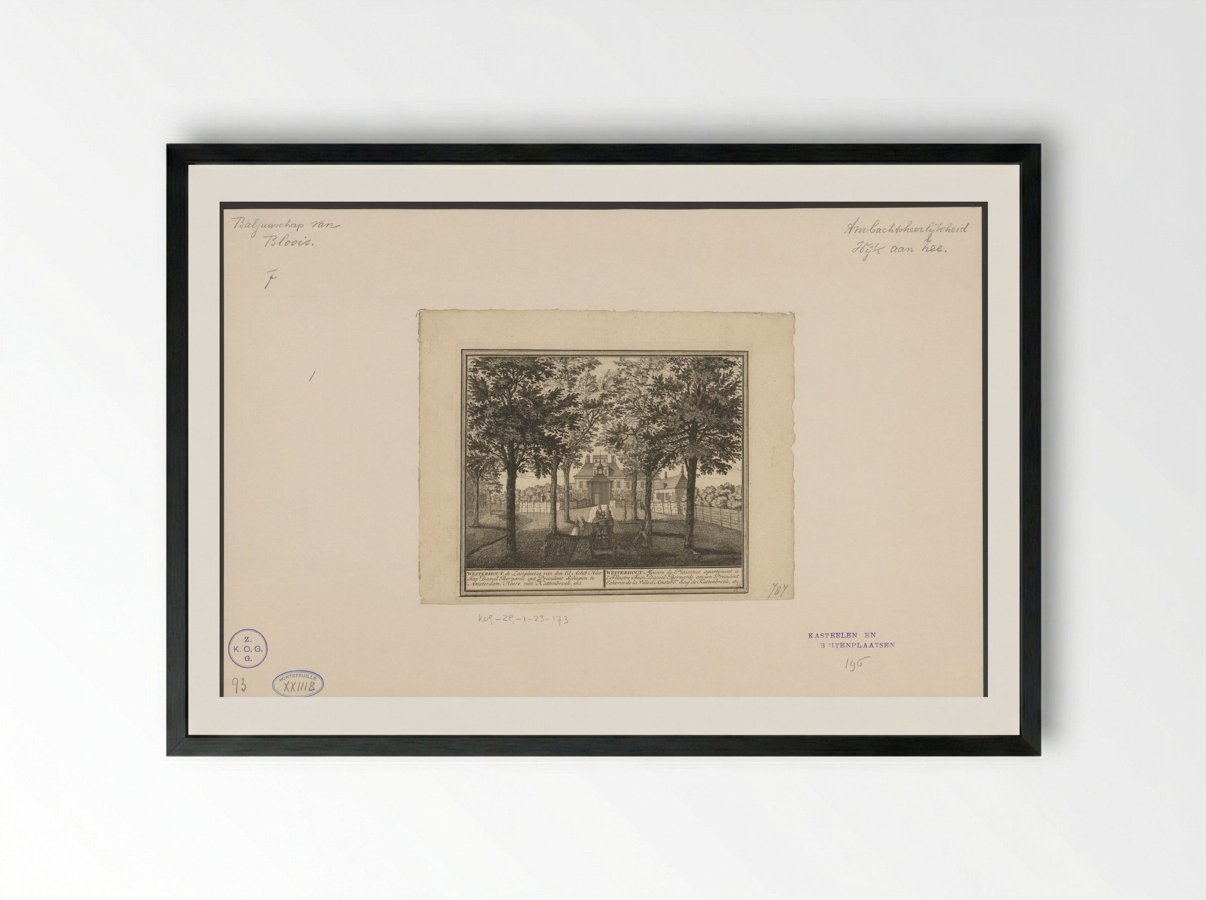 Gezicht op de lustplaats Westerhout te Beverwijk - Hendrik de Leth - Framed Print Black