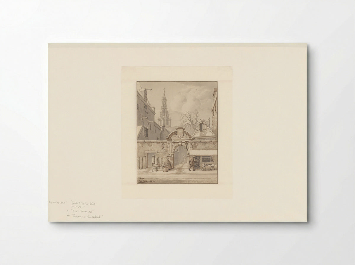 Gezicht op de poort aan het Zuiderkerkhof te Amsterdam - Carel Lodewijk Hansen - Poster