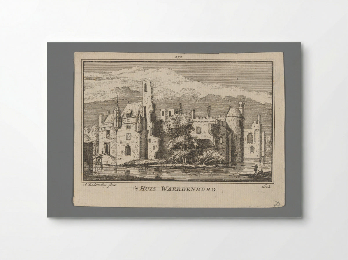 Gezicht op de ruïne van Kasteel Waardenburg - Abraham Rademaker - Poster