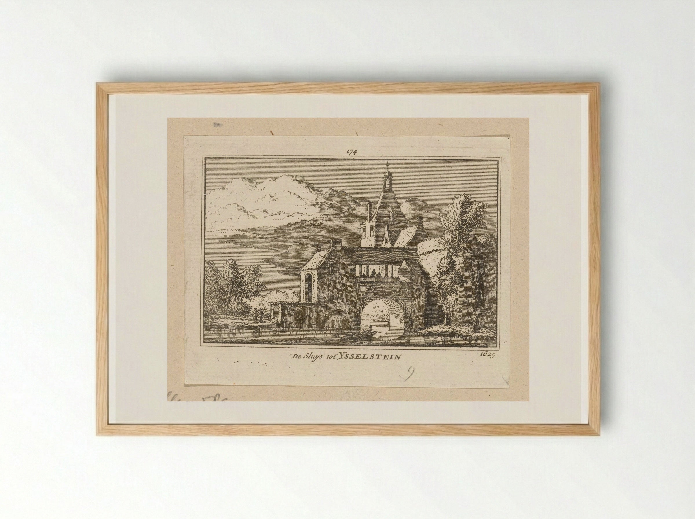 Gezicht op de sluis bij de IJsselpoort te IJsselstein - Abraham Rademaker - Framed Print Wood