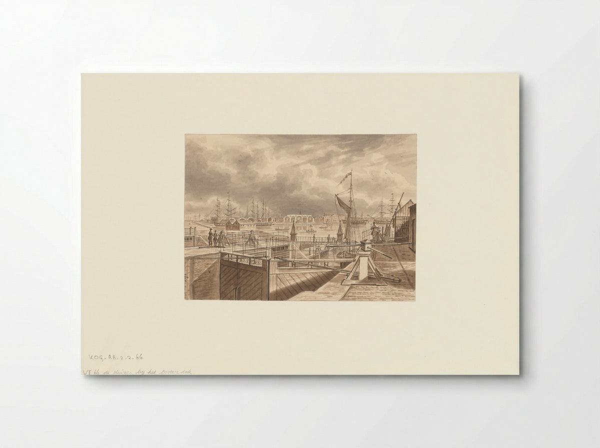 Gezicht op de sluizen bij het Oosterdok - Augustus Wijnantz - Poster