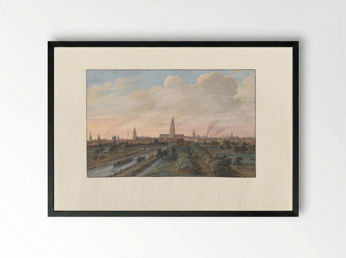 Gezicht op de stad Groningen - Gerrit Battem - Framed Print Black