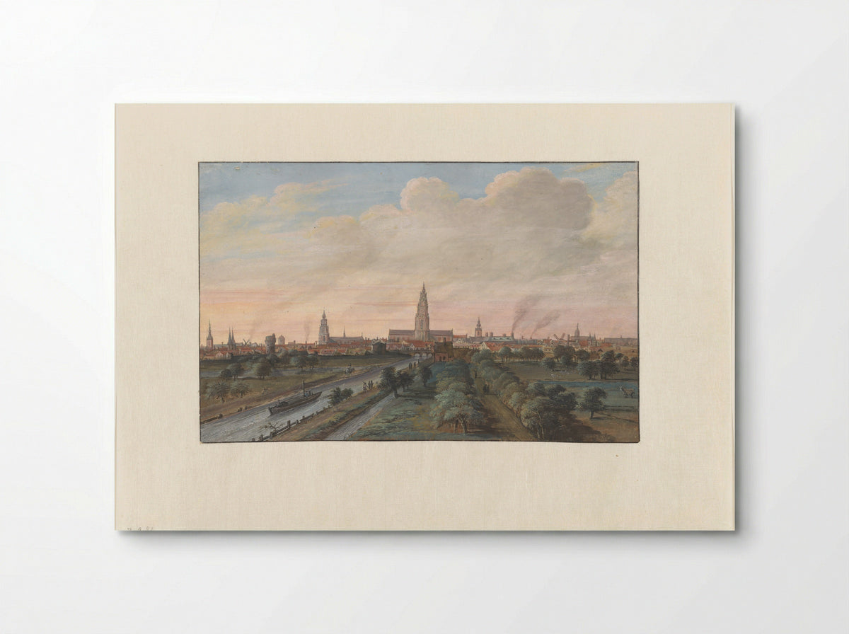 Gezicht op de stad Groningen - Gerrit Battem - Poster
