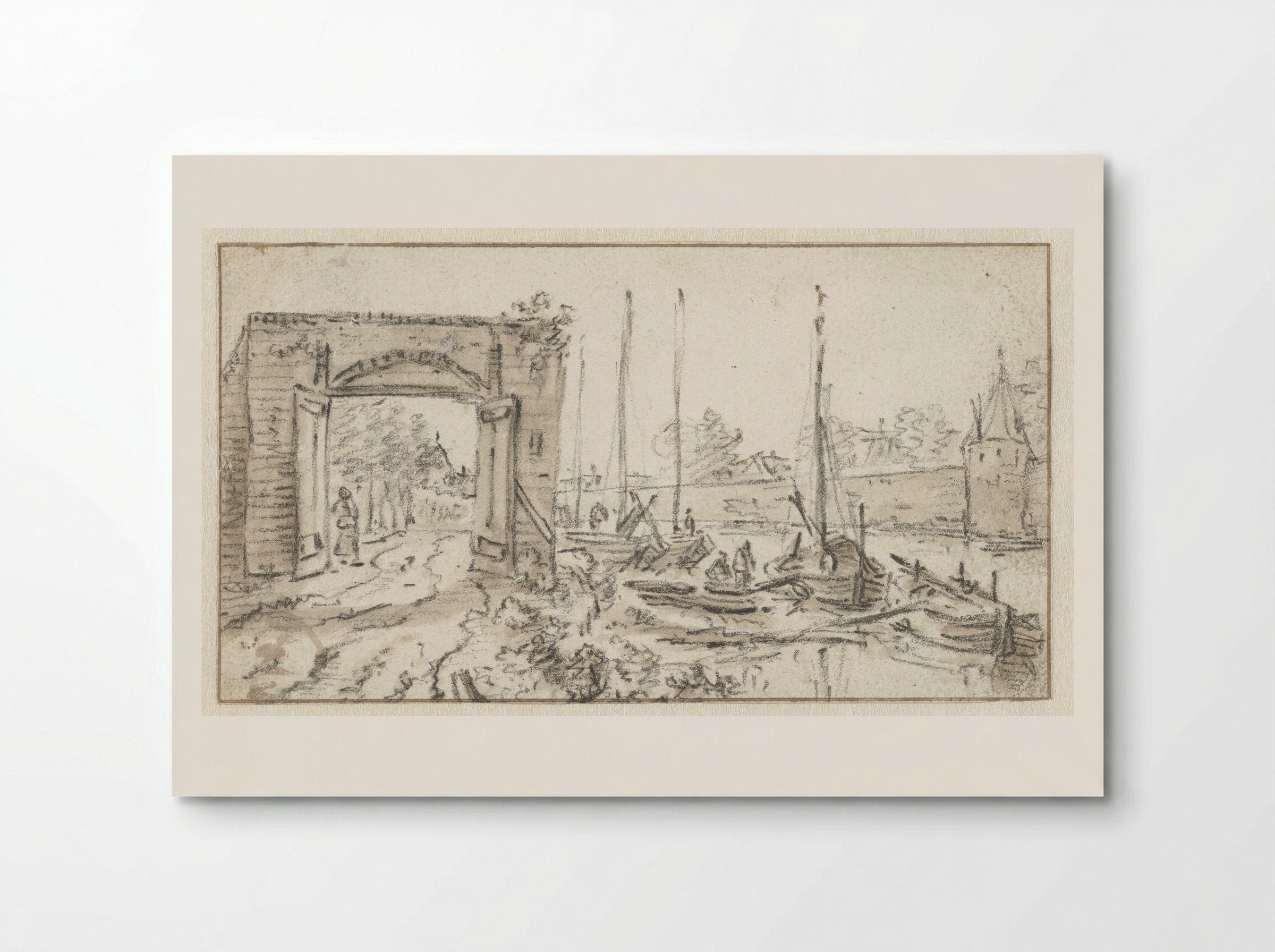 Gezicht op de stadsmuur van Utrecht - Herman Saftleven - Poster