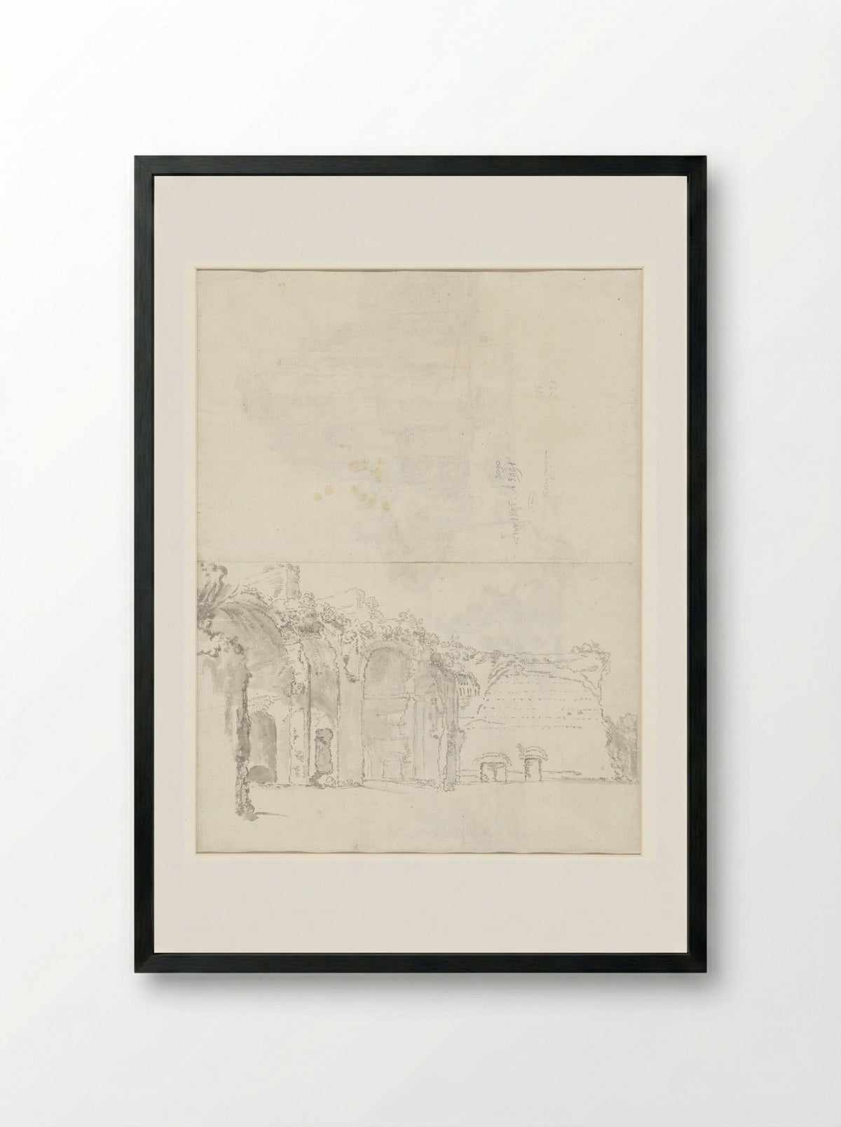 Gezicht op de thermen van Caracalla - Guilliam du Gardijn - Framed Print Black