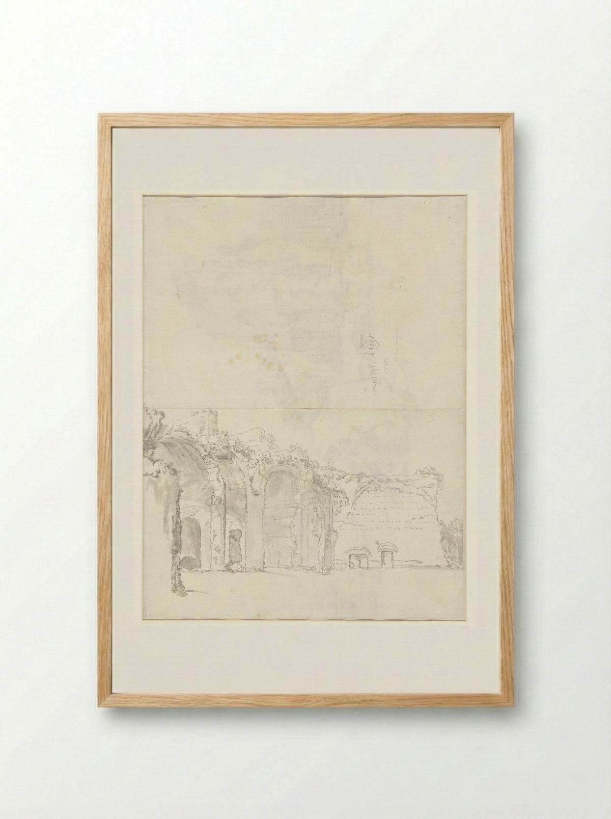 Gezicht op de thermen van Caracalla - Guilliam du Gardijn - Framed Print Wood