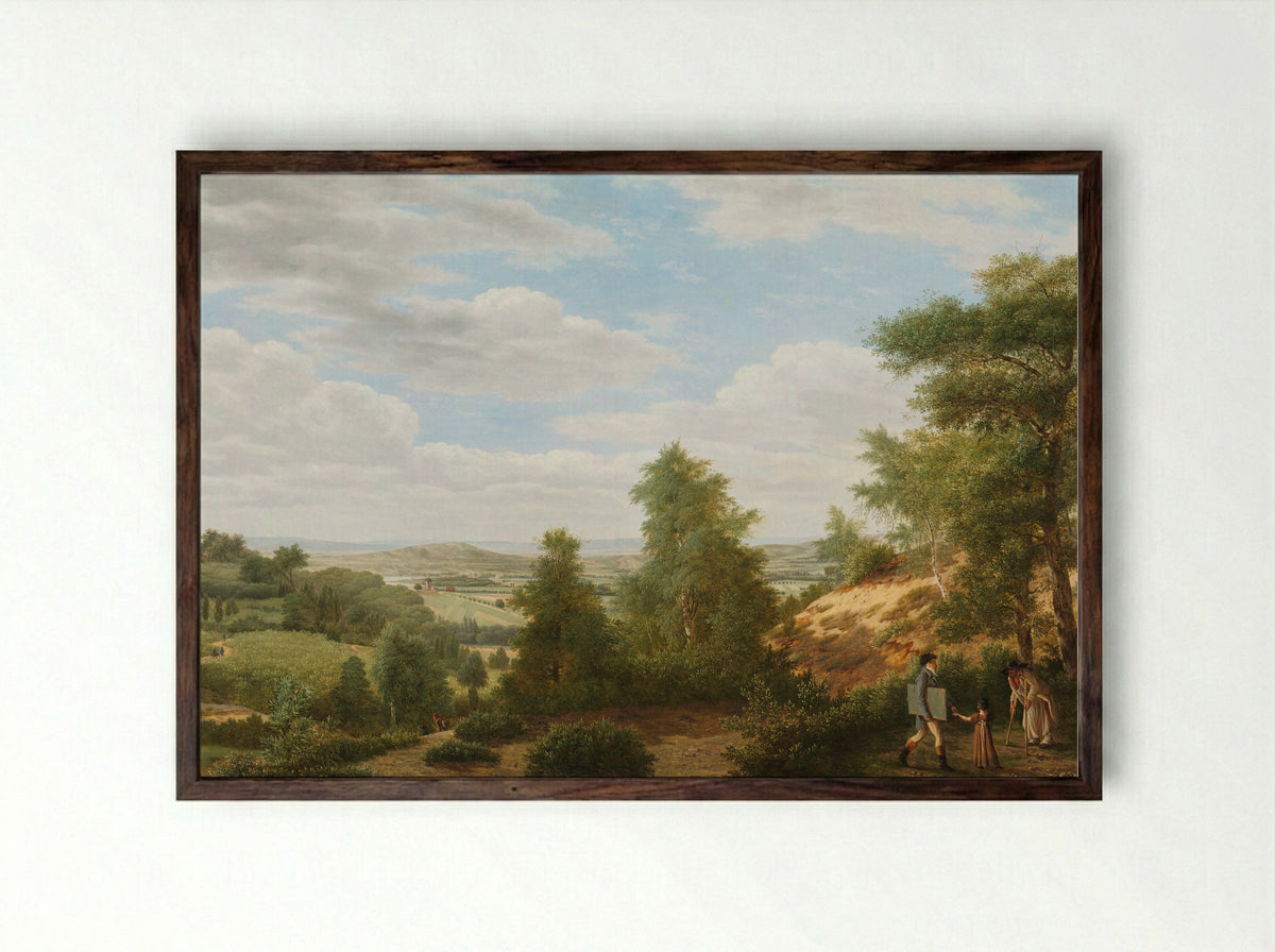 Gezicht op de vlakte van Montmorency bij Saint-Leu-la-Forêt - Pieter Rudolph Kleijn - Framed Print Dark Wood