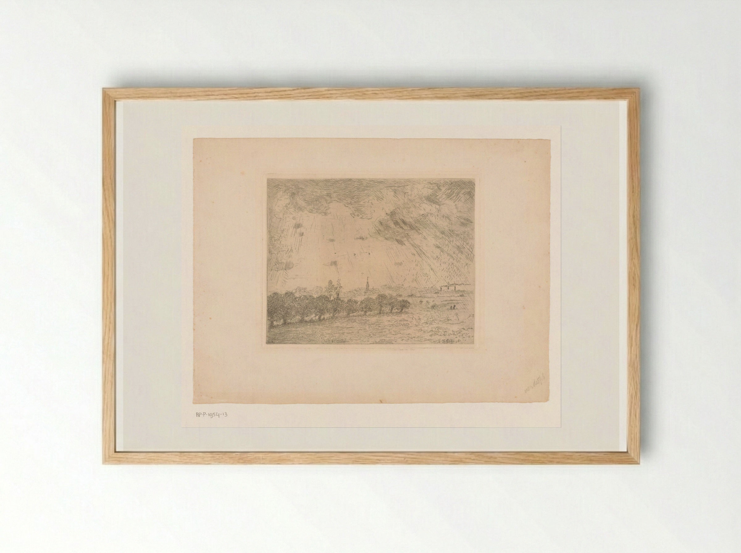 Gezicht op de weilanden bij Vilvoorde - Rik Wouters - Framed Print Wood