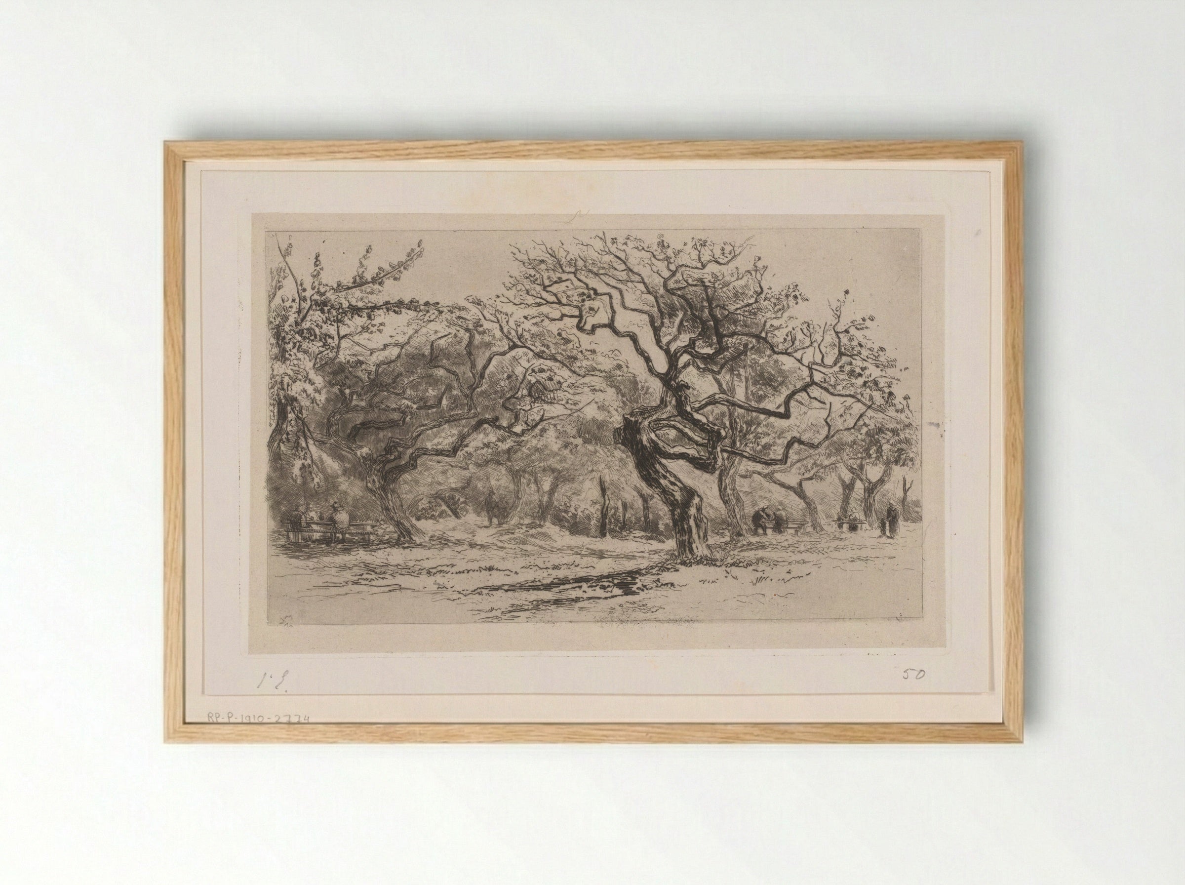 Gezicht op een boomgaard bij Honfleur - Carel Nicolaas Storm van 's-Gravesande - Framed Print Wood