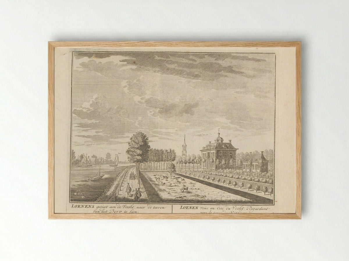 Gezicht op een buitenplaats nabij Loenen aan de Vecht - Daniël Stopendaal - Framed Print Wood