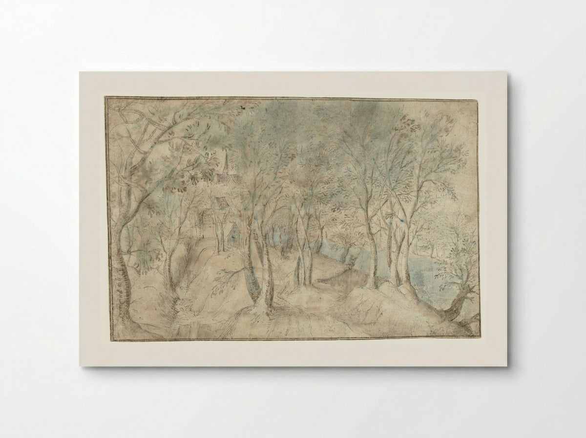 Gezicht op een dorp bij een rivier - Hendrick Gijsmans - Poster
