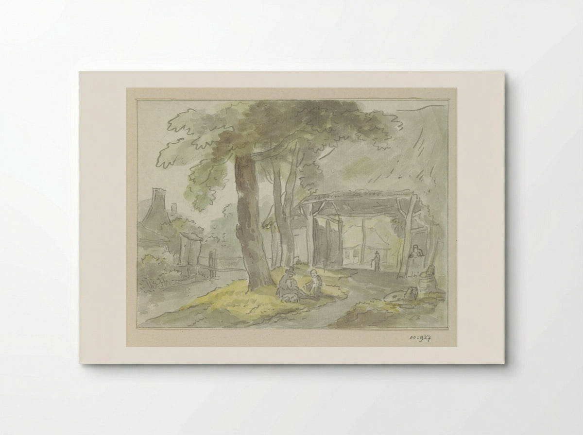 Gezicht op een dorp of boerderij - Jurriaan Andriessen - Poster
