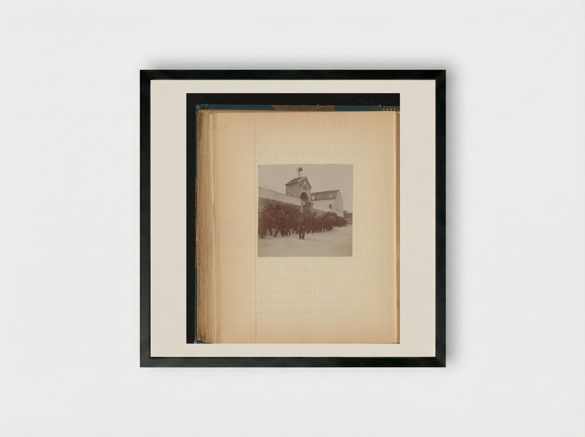 Gezicht op een gevangenispoort met Arabische gevangenen, mogelijk in Chiavari - Théodore van Lelyveld - Framed Print Black