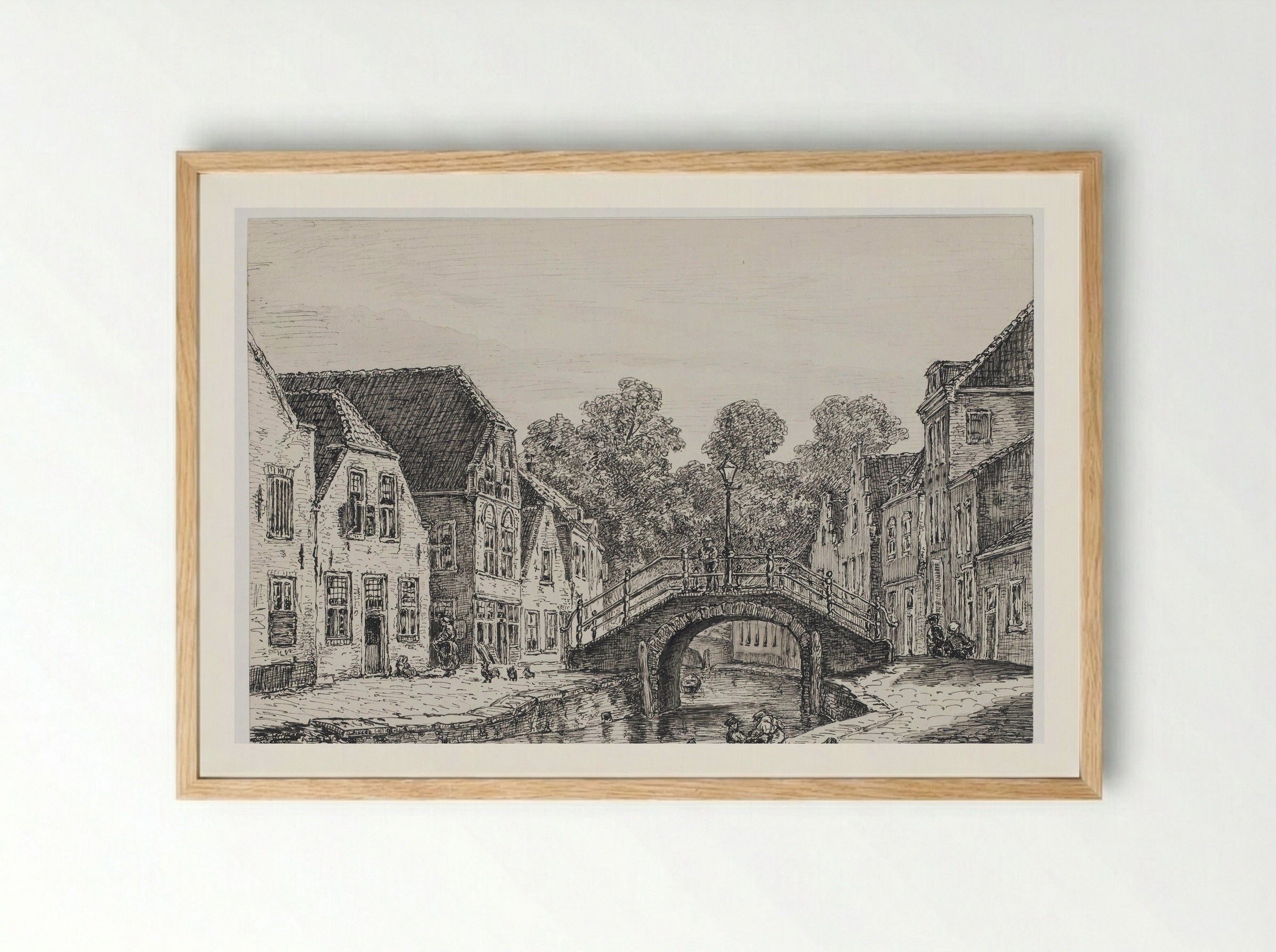 Gezicht op een gracht (View of a Canal) - Isaac Weissenbruch - Framed Print Wood