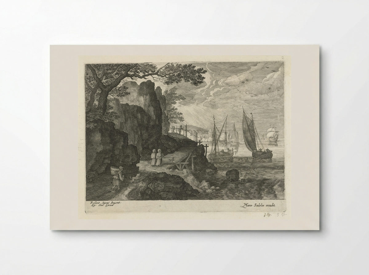 Gezicht op een haven (View of a Harbour) - Aegidius Sadeler (II) - Poster