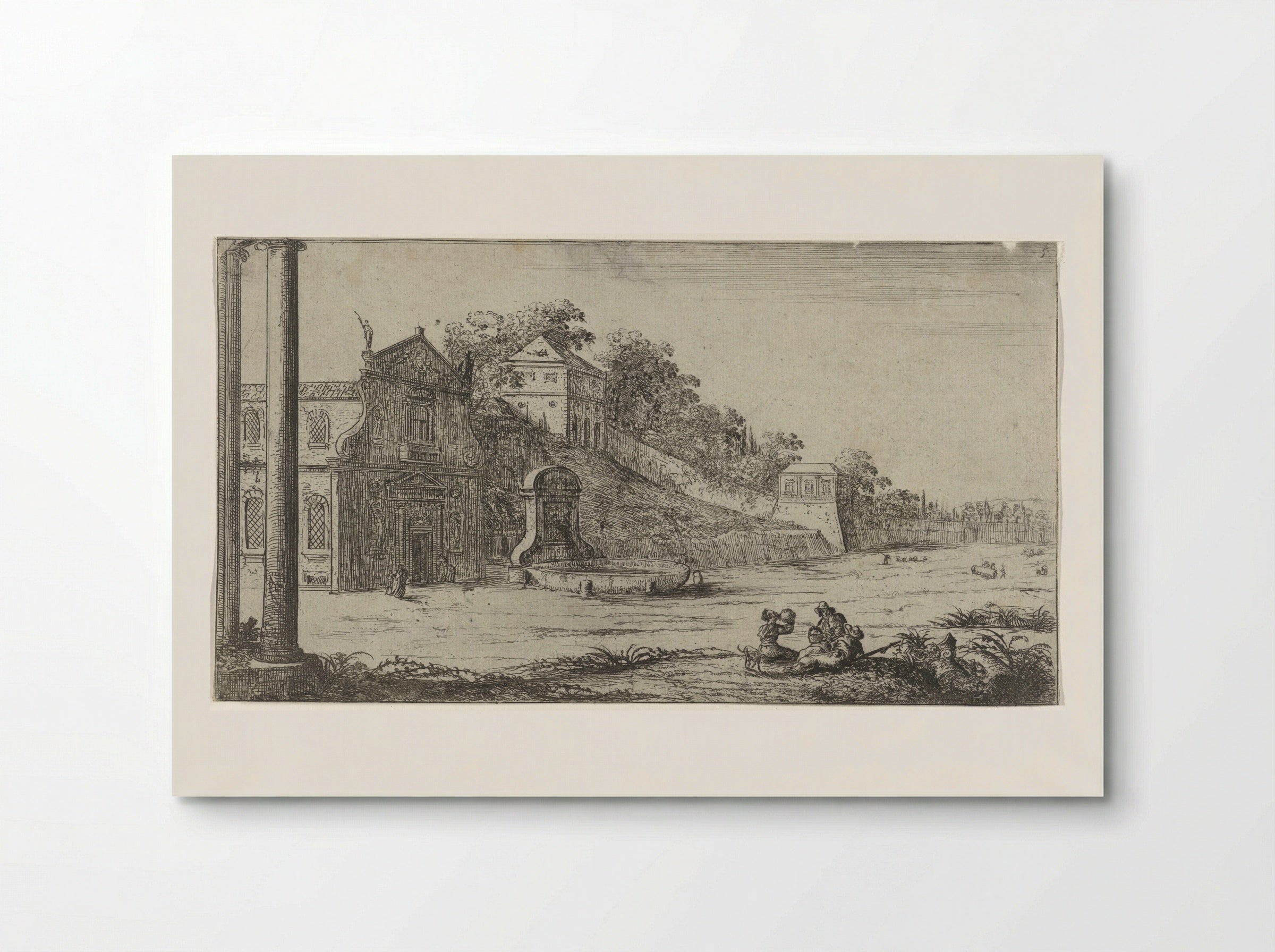 Gezicht op een kerk te Rome - Jan Baptist Weenix - Poster