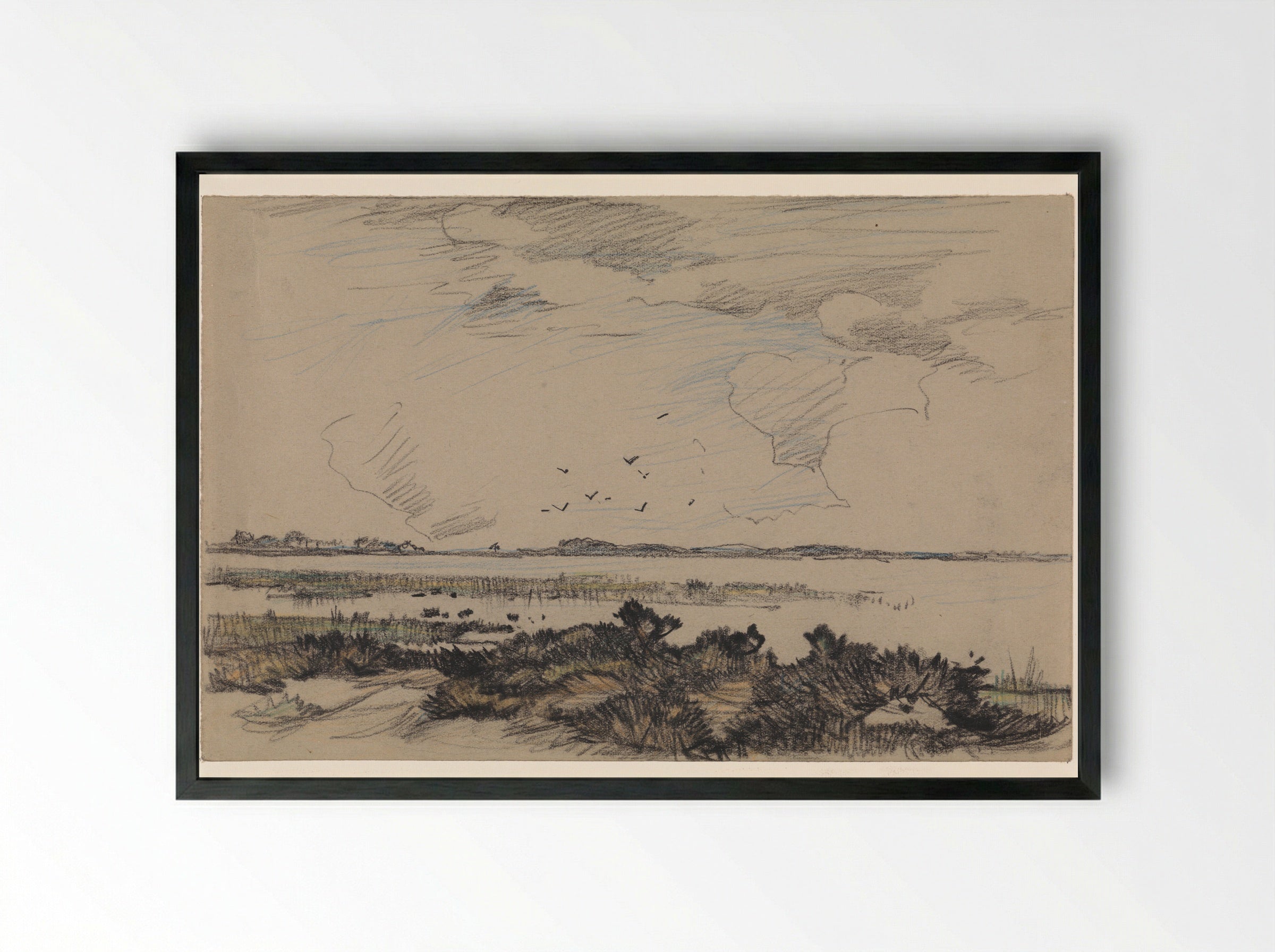 Gezicht op een ven - Edzard Koning - Framed Print Black