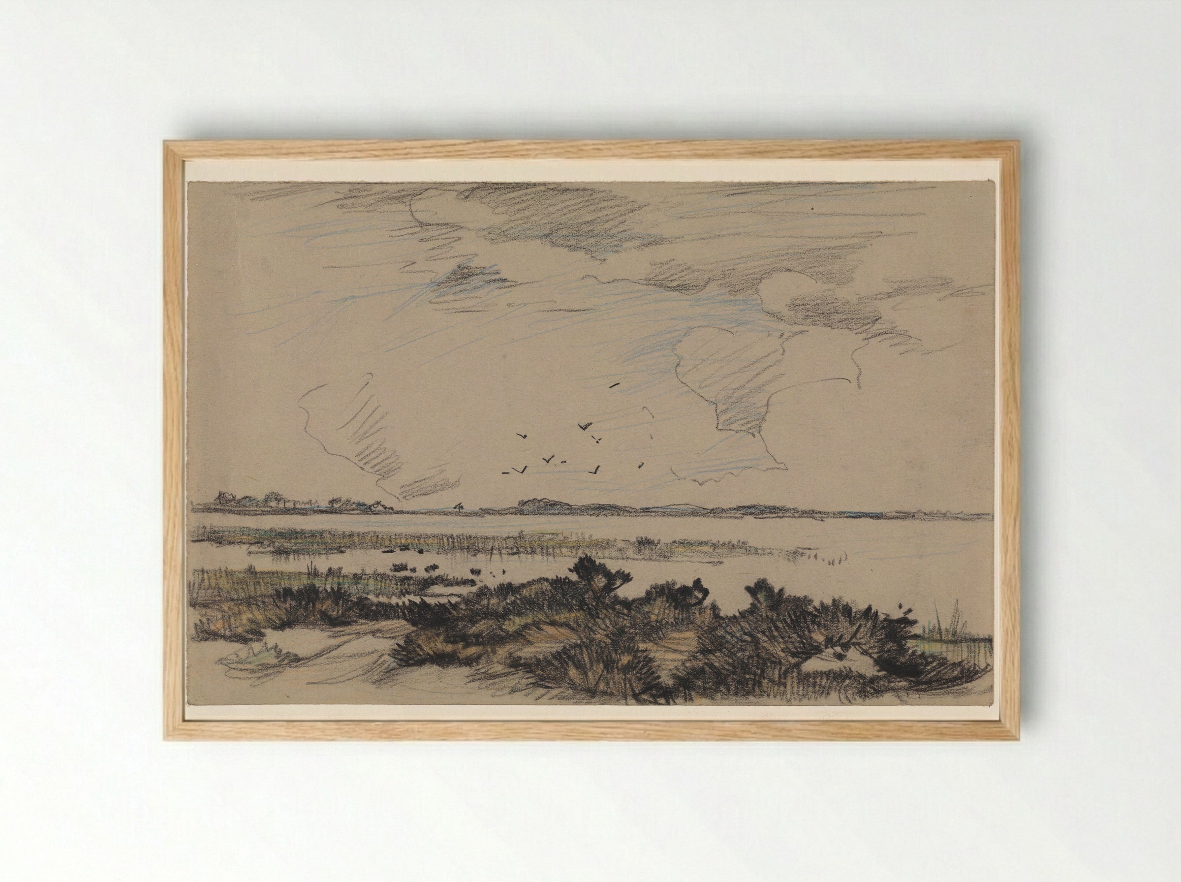 Gezicht op een ven - Edzard Koning - Framed Print Wood
