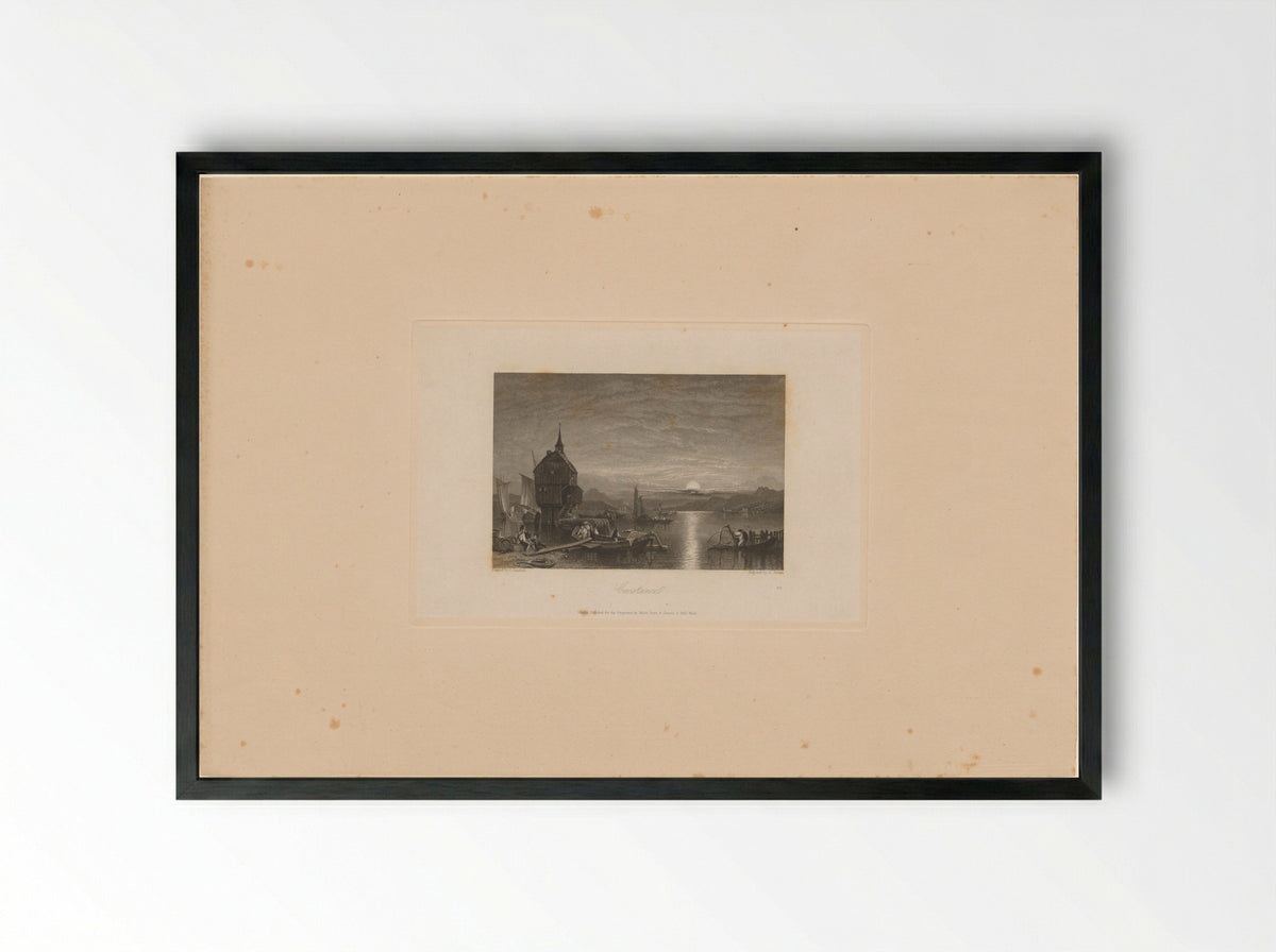 Gezicht op een zonsondergang bij Konstanz - H. Jorden - Framed Print Black