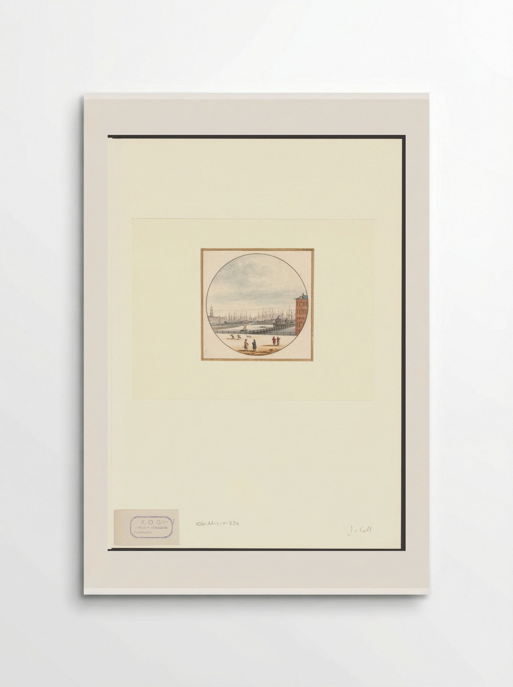 Gezicht op enkele schepen bij de Admiraliteitswerf - Jan van Call (I) - Poster
