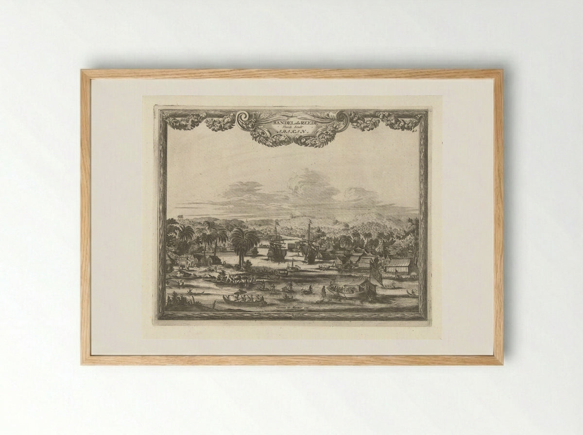 Gezicht op haven van Arakan - Thomas Doesburgh - Framed Print Wood