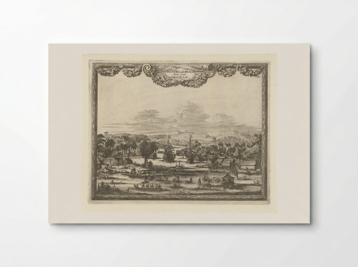 Gezicht op haven van Arakan - Thomas Doesburgh - Poster