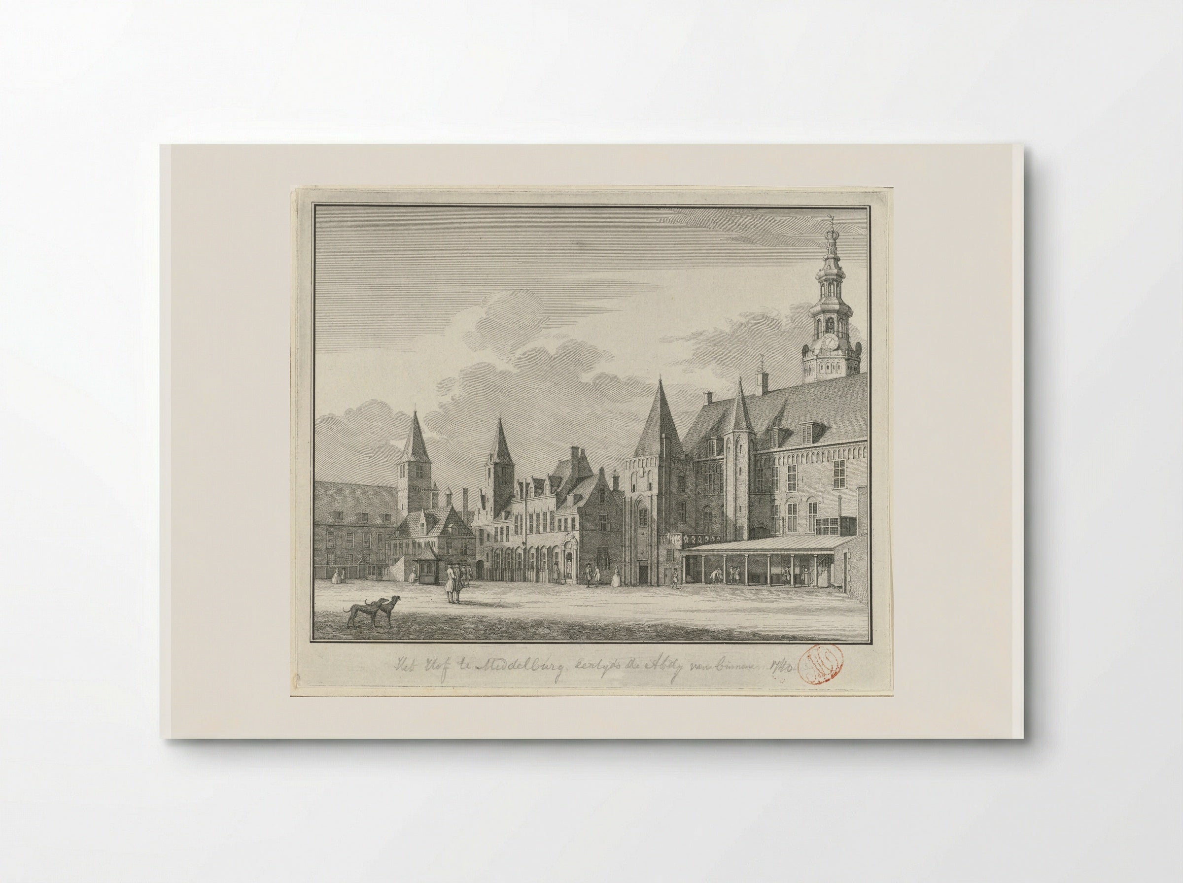 Gezicht op het Abdijplein te Middelburg - Jan Caspar Philips - Poster