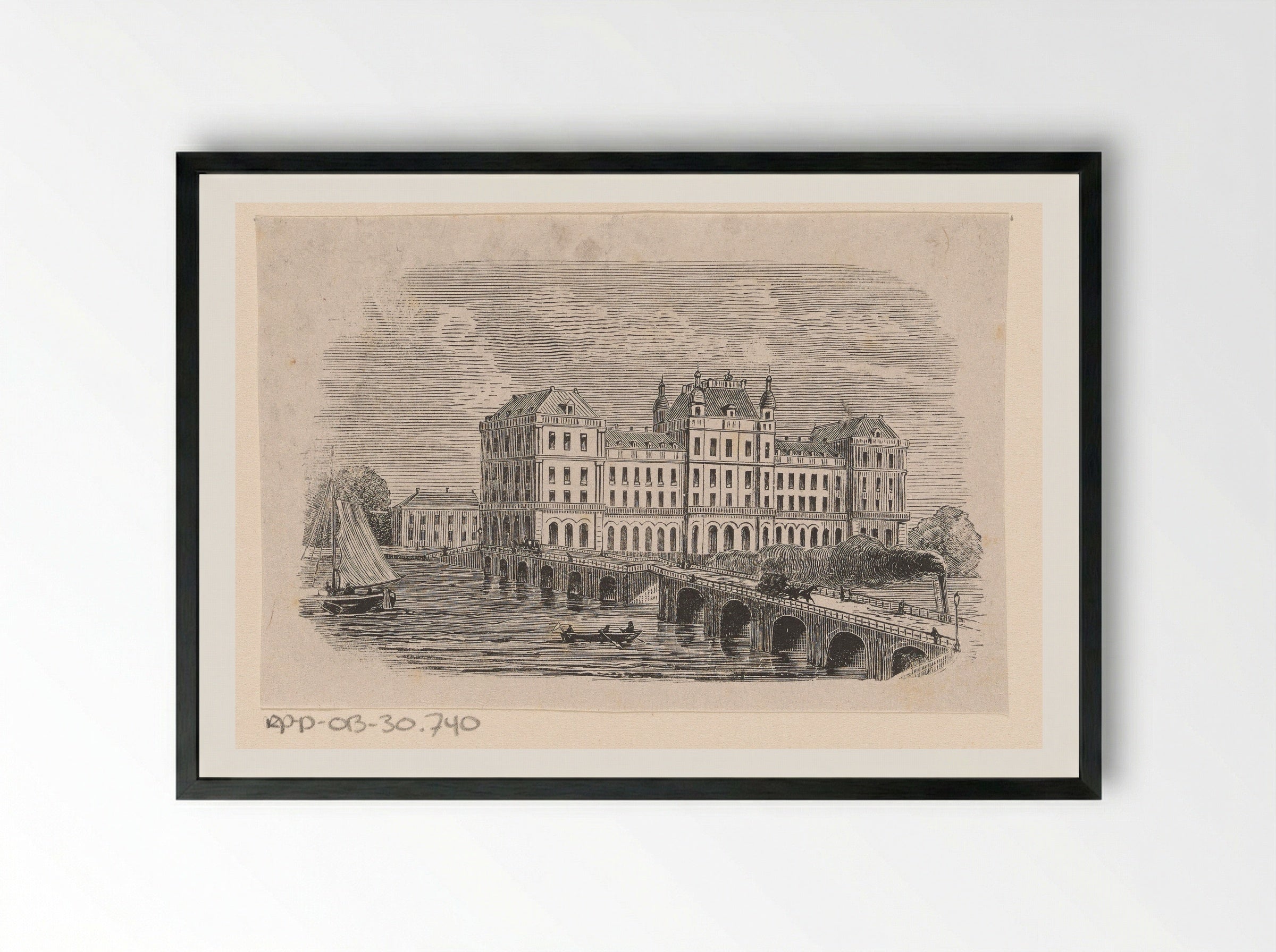 Gezicht op het Amstel Hotel te Amsterdam - Isaac Weissenbruch - Framed Print Black