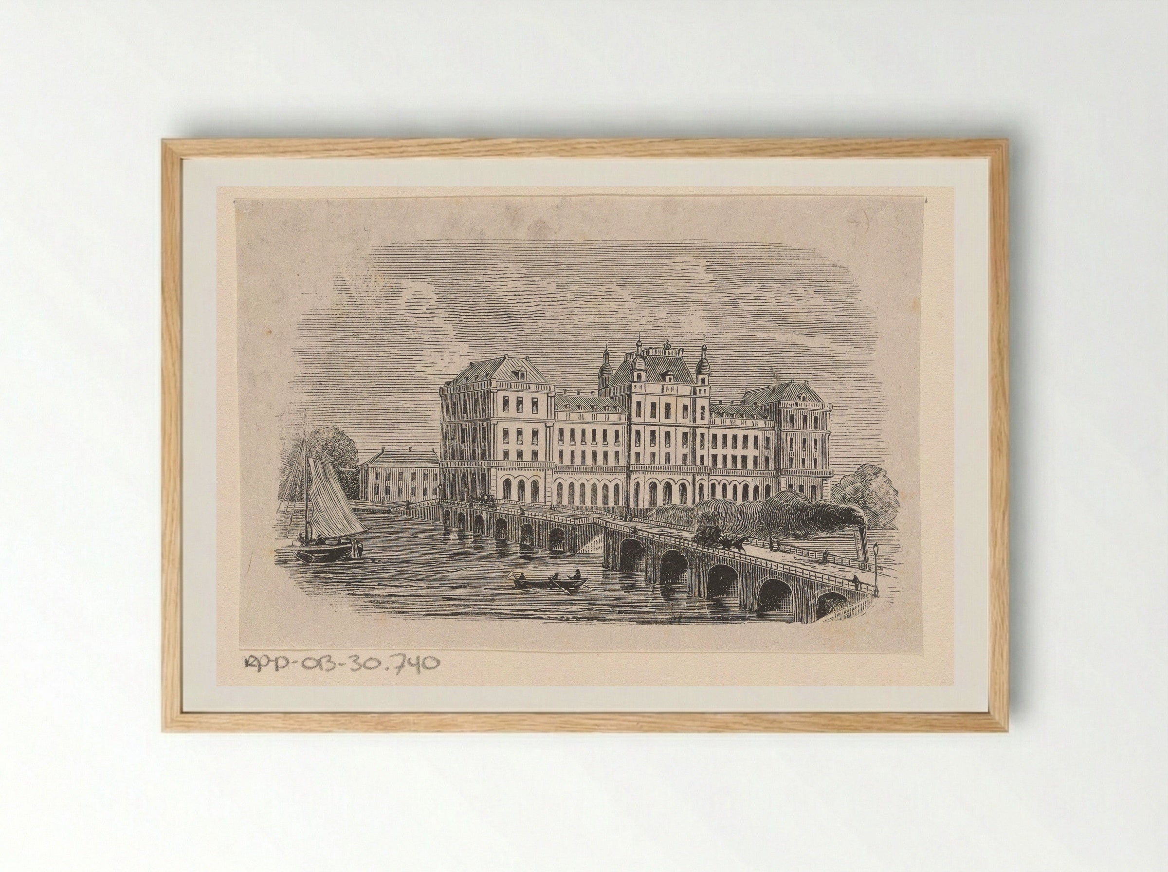 Gezicht op het Amstel Hotel te Amsterdam - Isaac Weissenbruch - Framed Print Wood