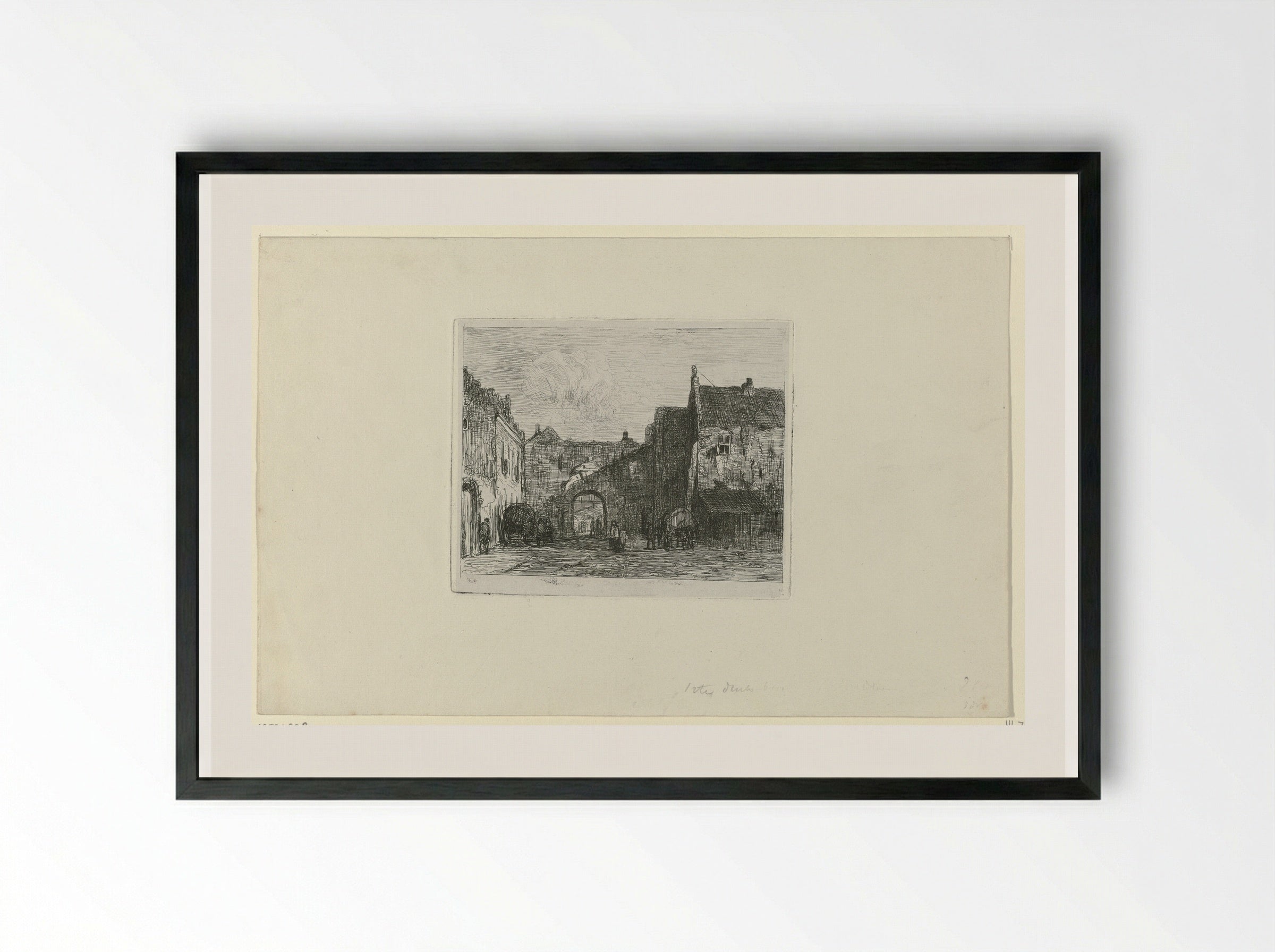 Gezicht op het Binnenhof - Jan Weissenbruch - Framed Print Black